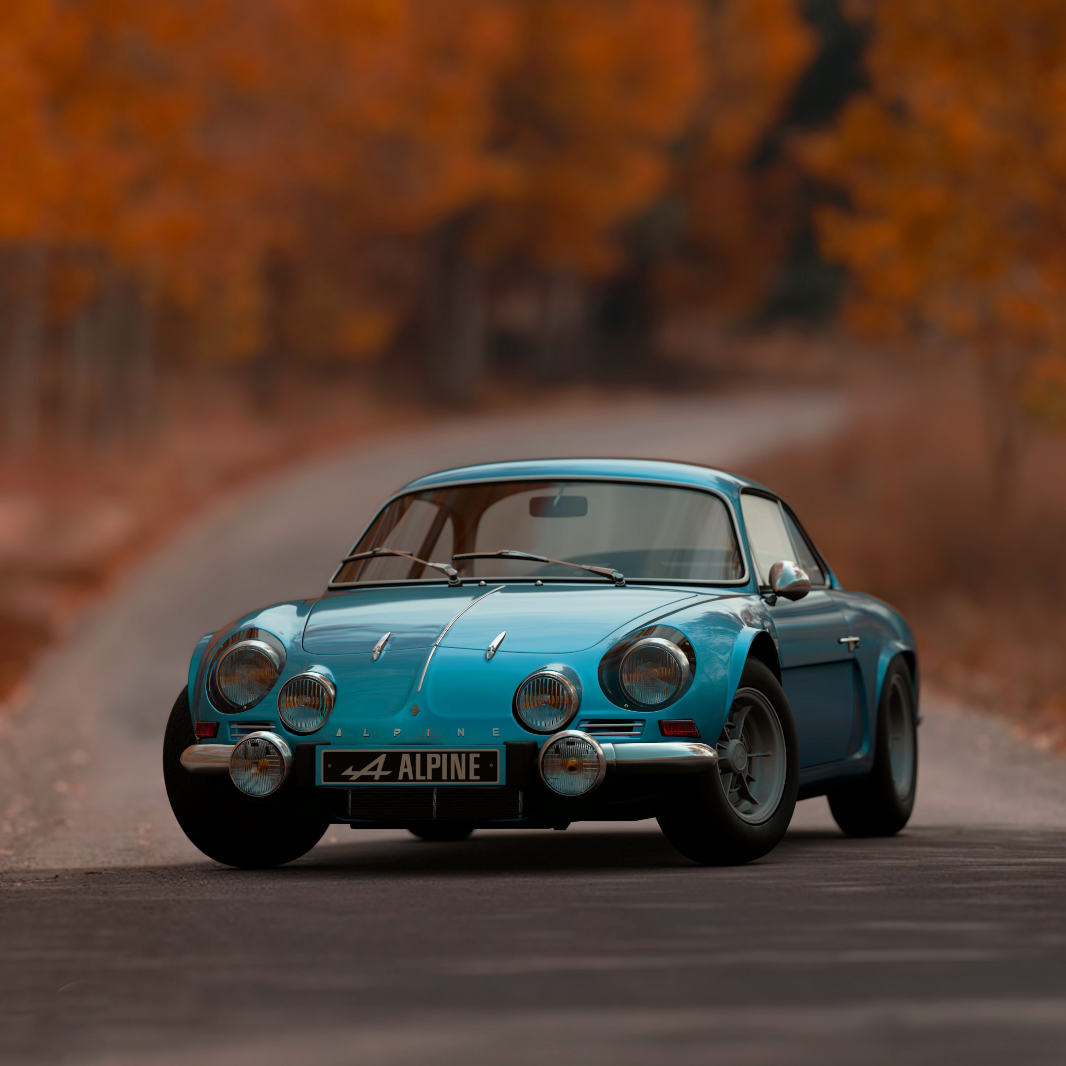 Alpine A110, Blue Car, Photography, Automotive, Speed, 2160x2160 HD Phone