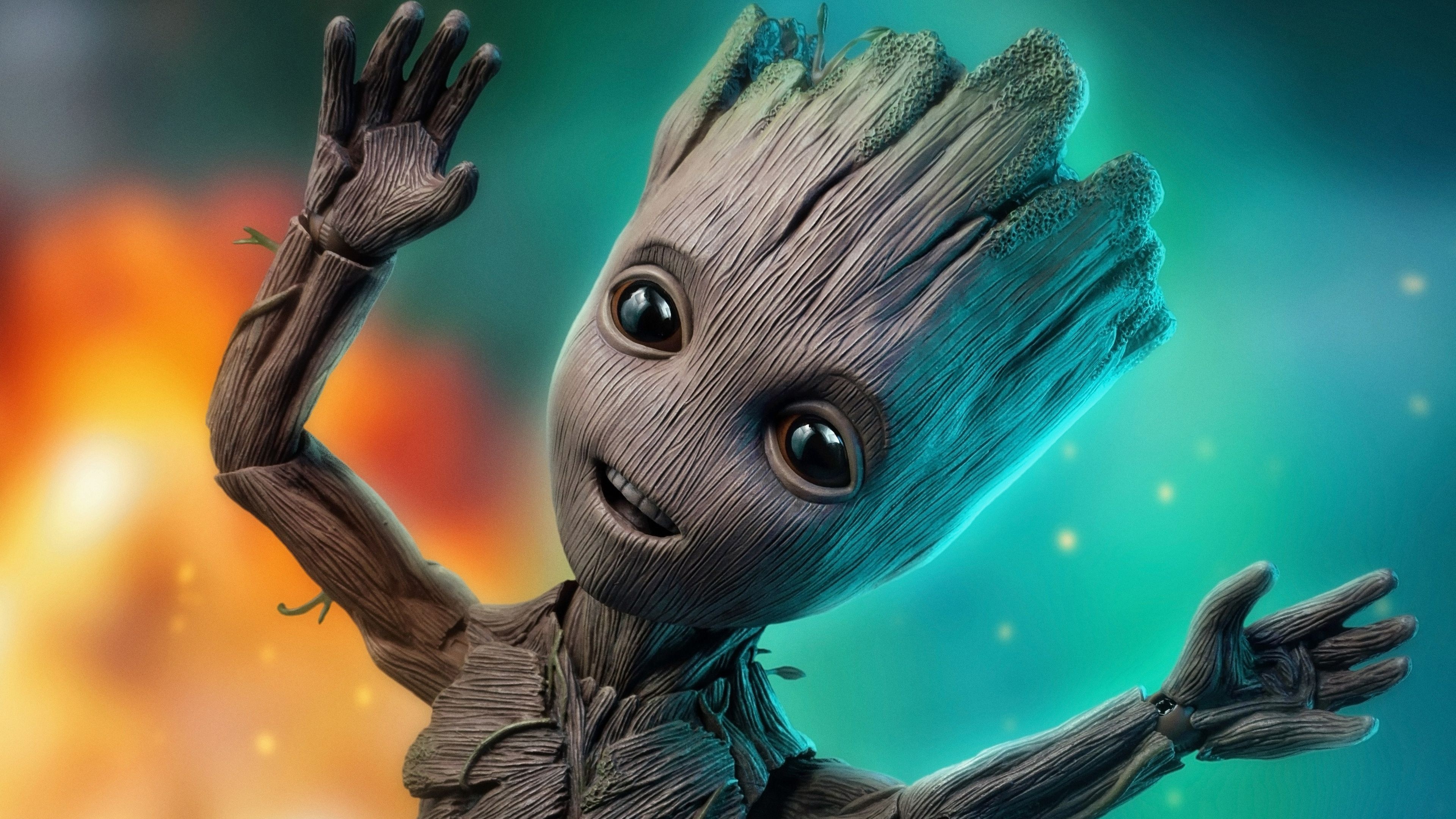 Baby Groot, 2018, Superheroes wallpapers, Marvel Universe, 3840x2160 4K Desktop