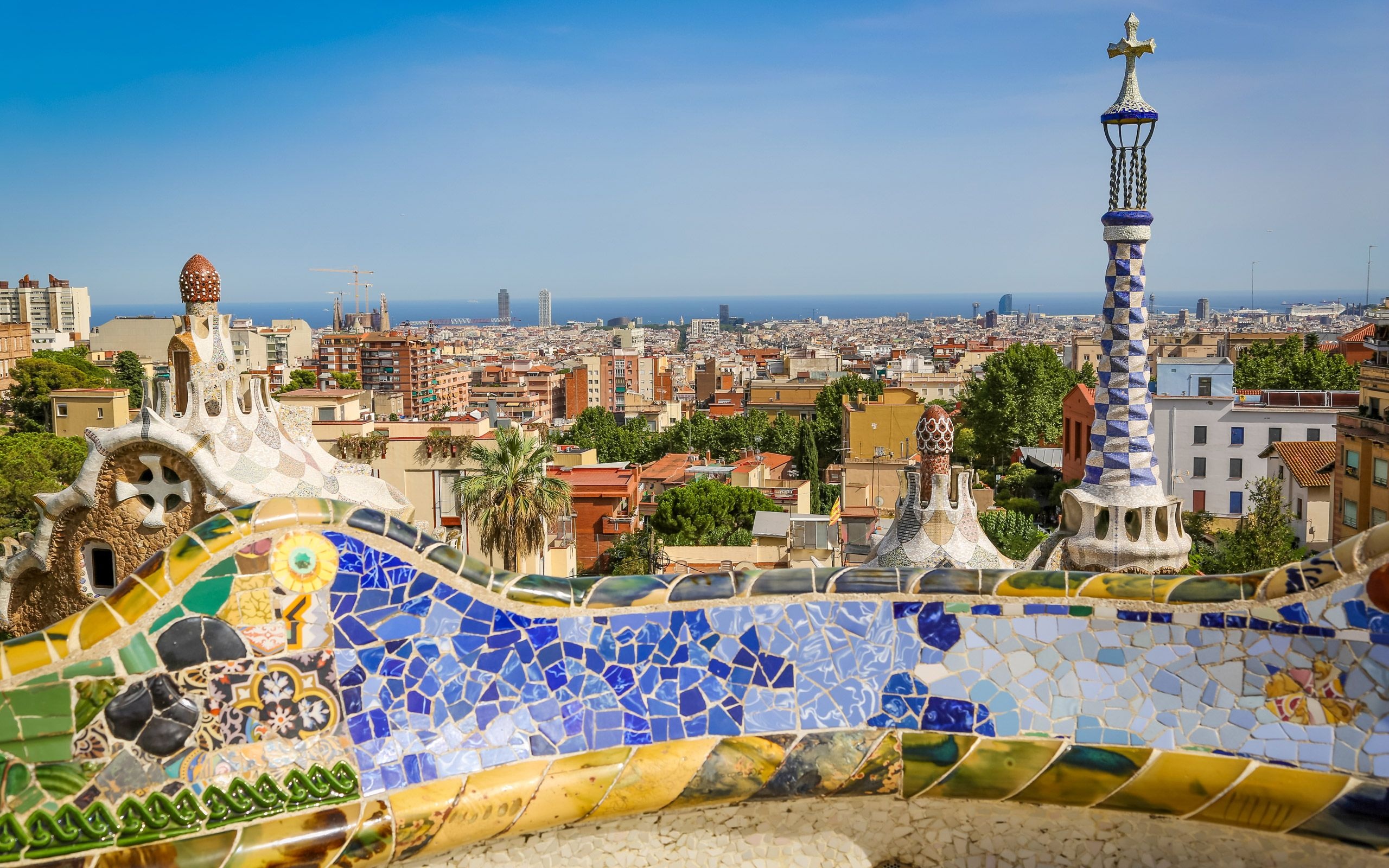 Parc Guell, Barcelona, Landscapes, Architecture, 2560x1600 HD Desktop
