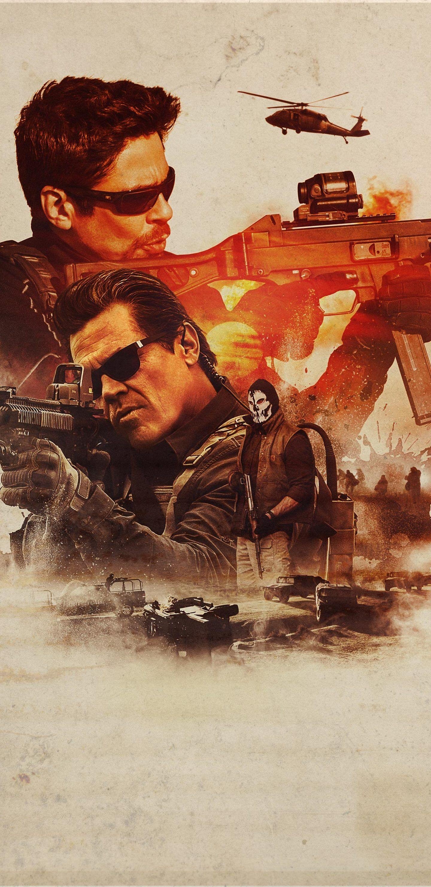 Sicario: Day of the Soldado, Intense action, Movie wallpapers, Cartel violence, 1440x2960 HD Phone