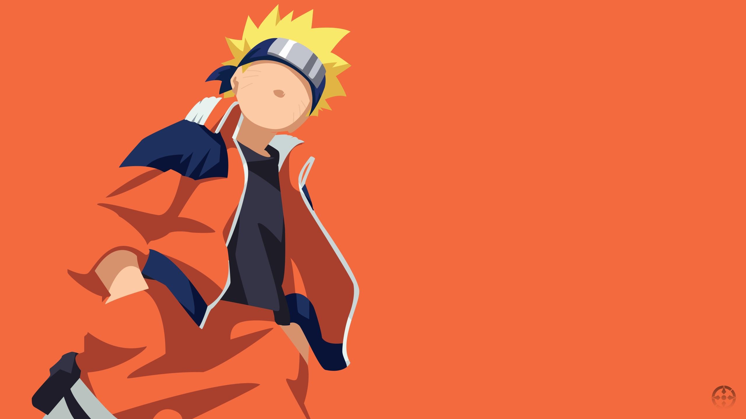 Naruto Uzumaki, Konoha forehead protector, minimalist vector art, HD Desktop wallpaper