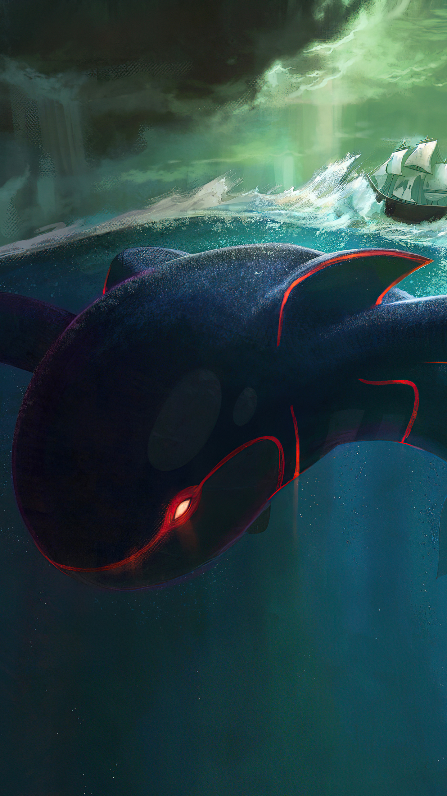 Kyogre (Anime), Big Kyogre, Samsung Galaxy, Google Pixel, 1440x2560 HD Phone