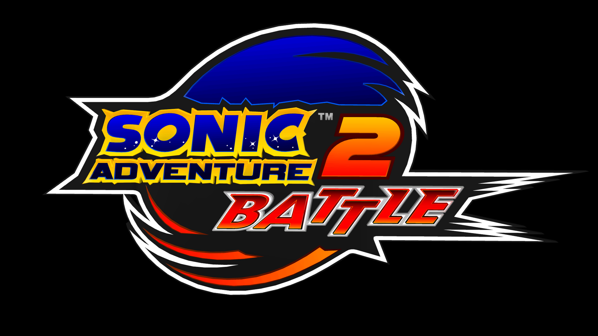 Sonic Adventure 2 Battle, Sonic and Shadow emblem, solid black background, Full HD Desktop wallpaper