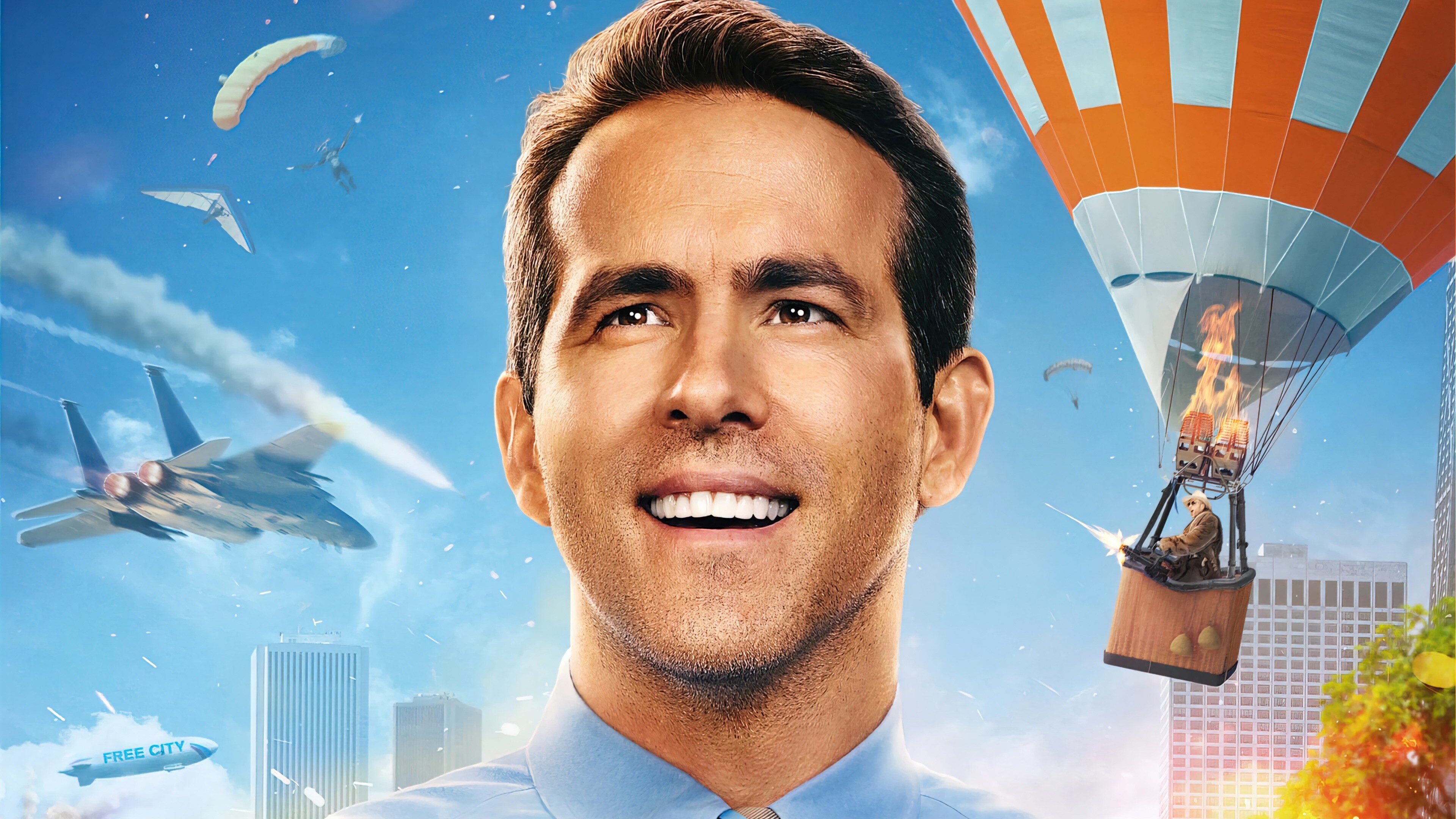 Ryan Reynolds, Dazzling special effects, Intense chase sequences, Unexpected heroes, 3840x2160 4K Desktop