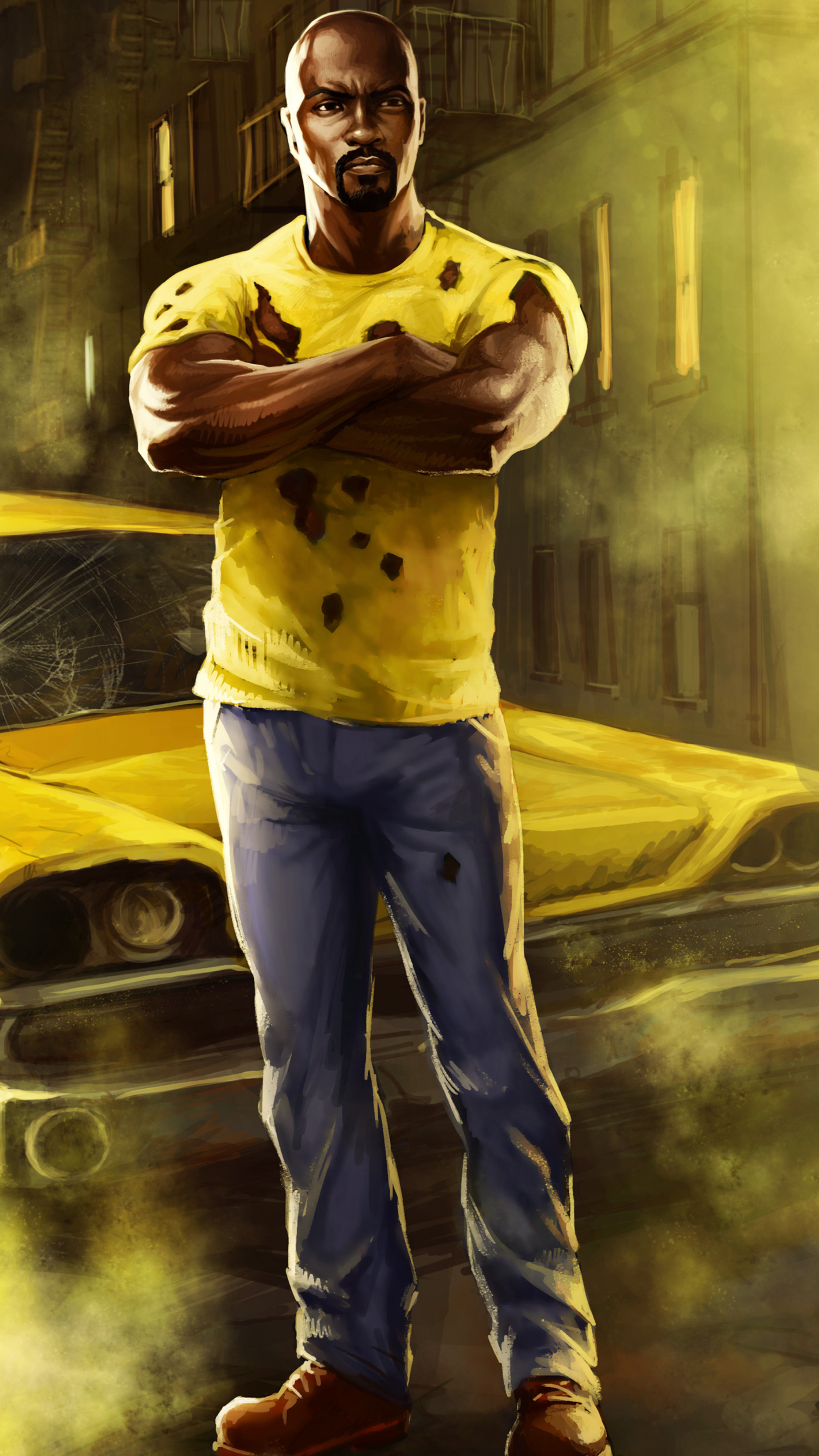 Luke Cage Comics, The Defenders artwork, Sony Xperia X XZ Z5 Premium, HD 4K wallpapers, 2160x3840 4K Phone