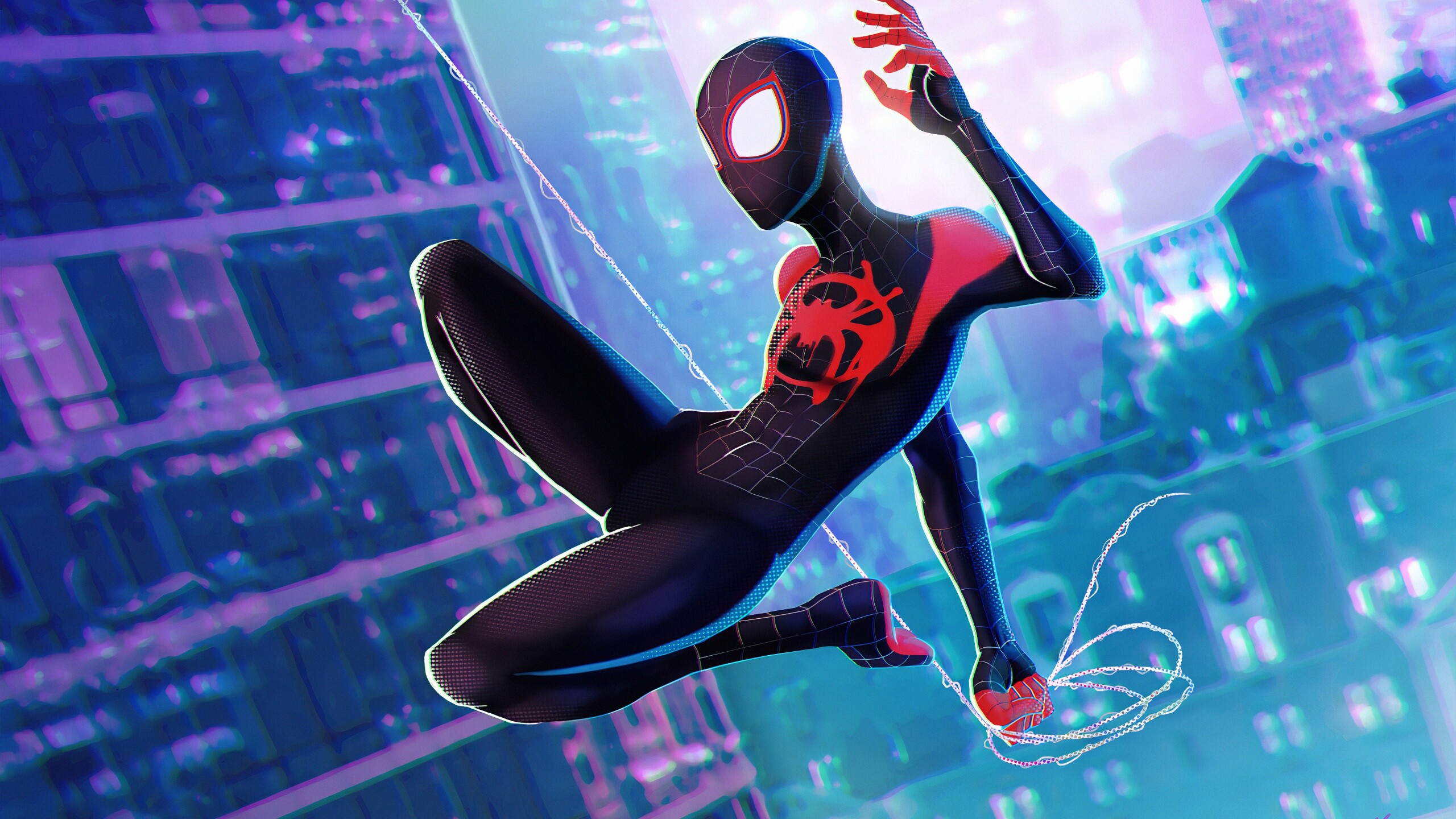 4k Miles Morales, Spider-Man into the Spider-Verse wallpaper, CGI graphics, 2560x1440 HD Desktop