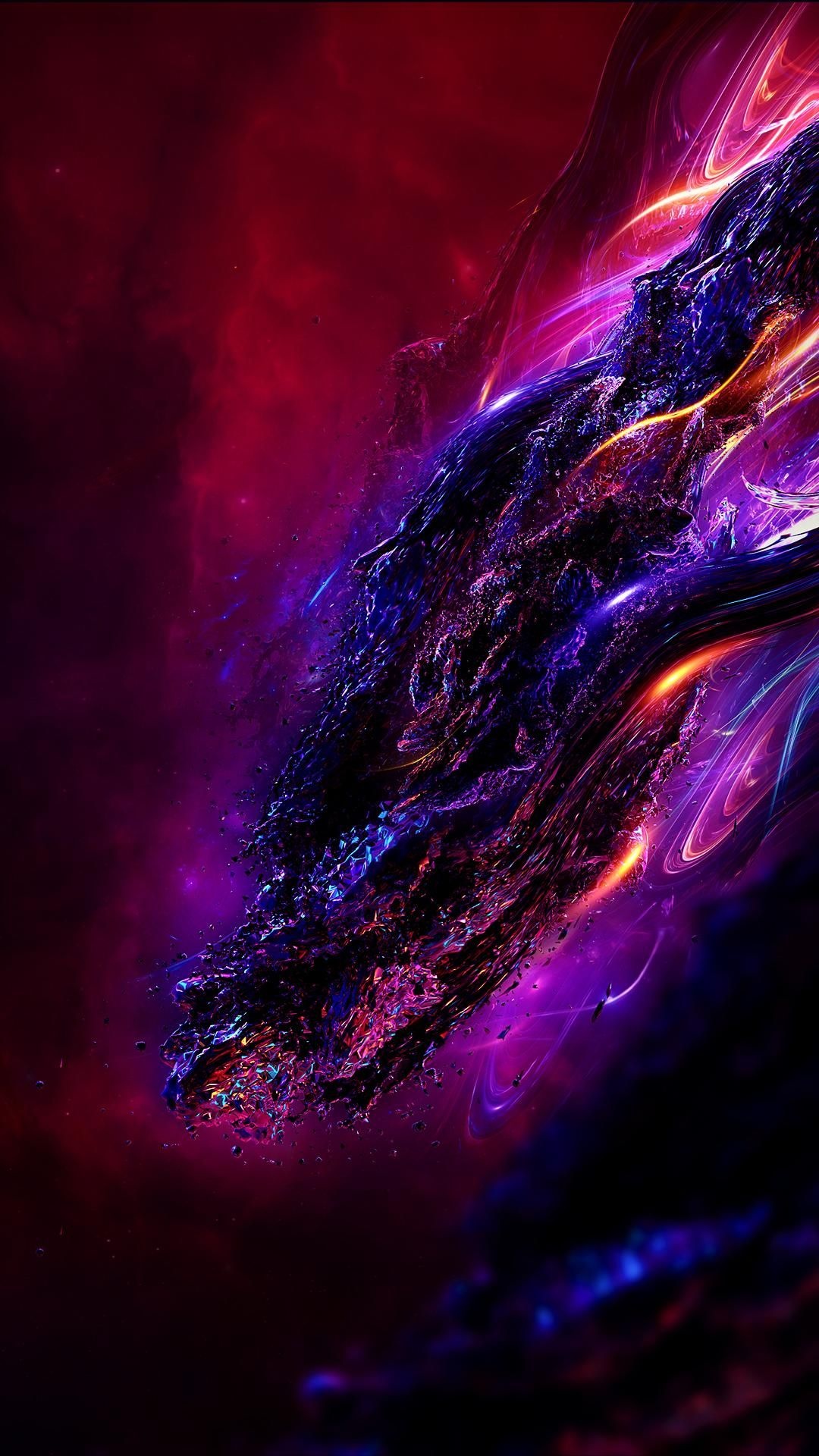Abstract Dragon, Samantha Anderson, Geometric wallpapers, 1080x1920 Full HD Phone