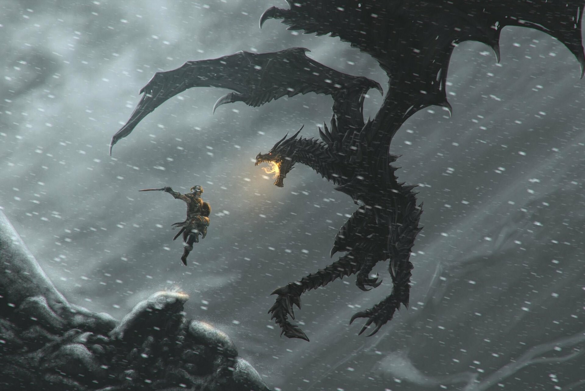 Alduin the World-Eater, Skyrim Wallpaper, 1920x1290 HD Desktop