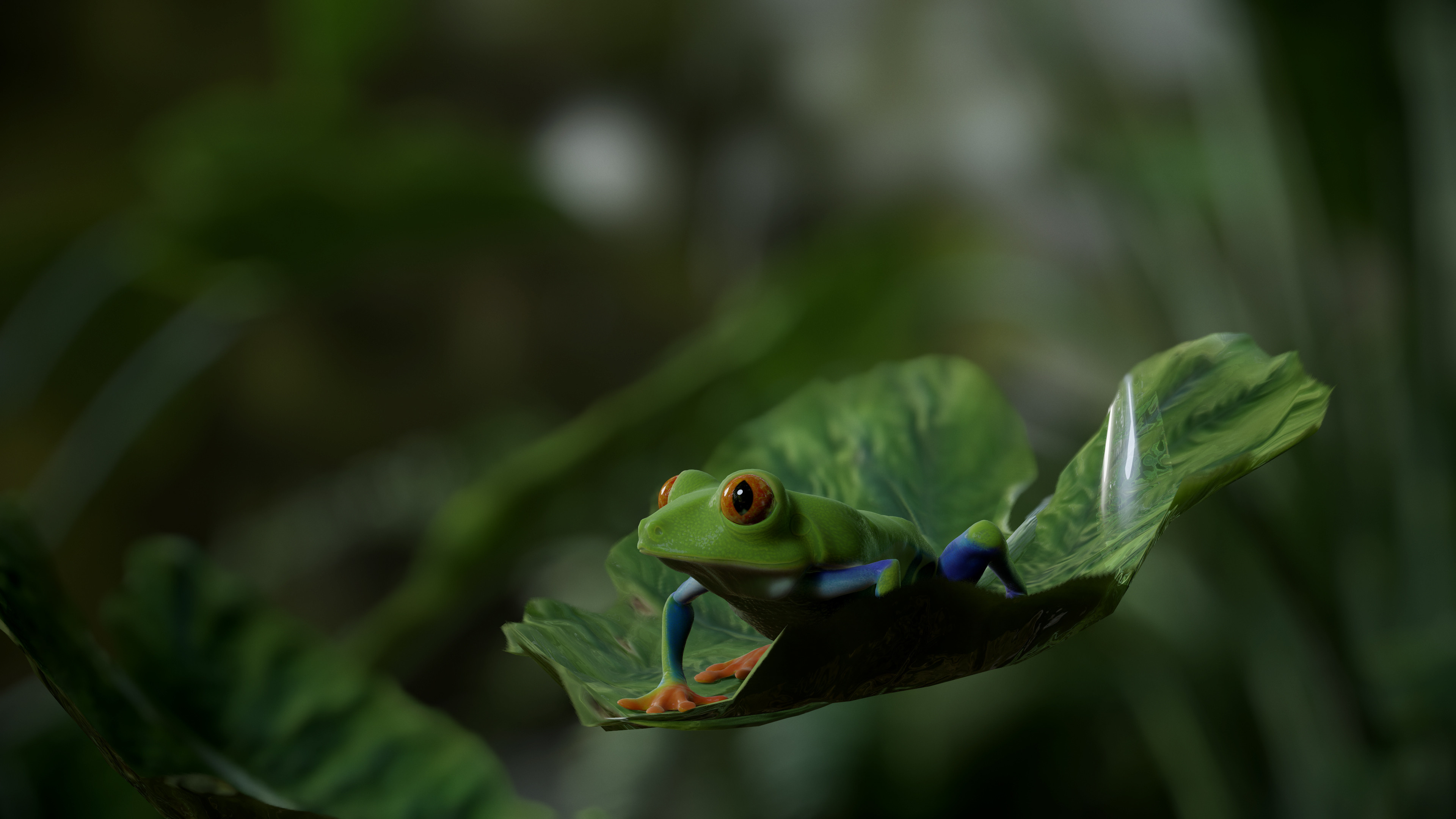 Artstation's wonders, Red Eye Tree Frog, CG artists' prowess, Creative amphibian, 3840x2160 4K Desktop