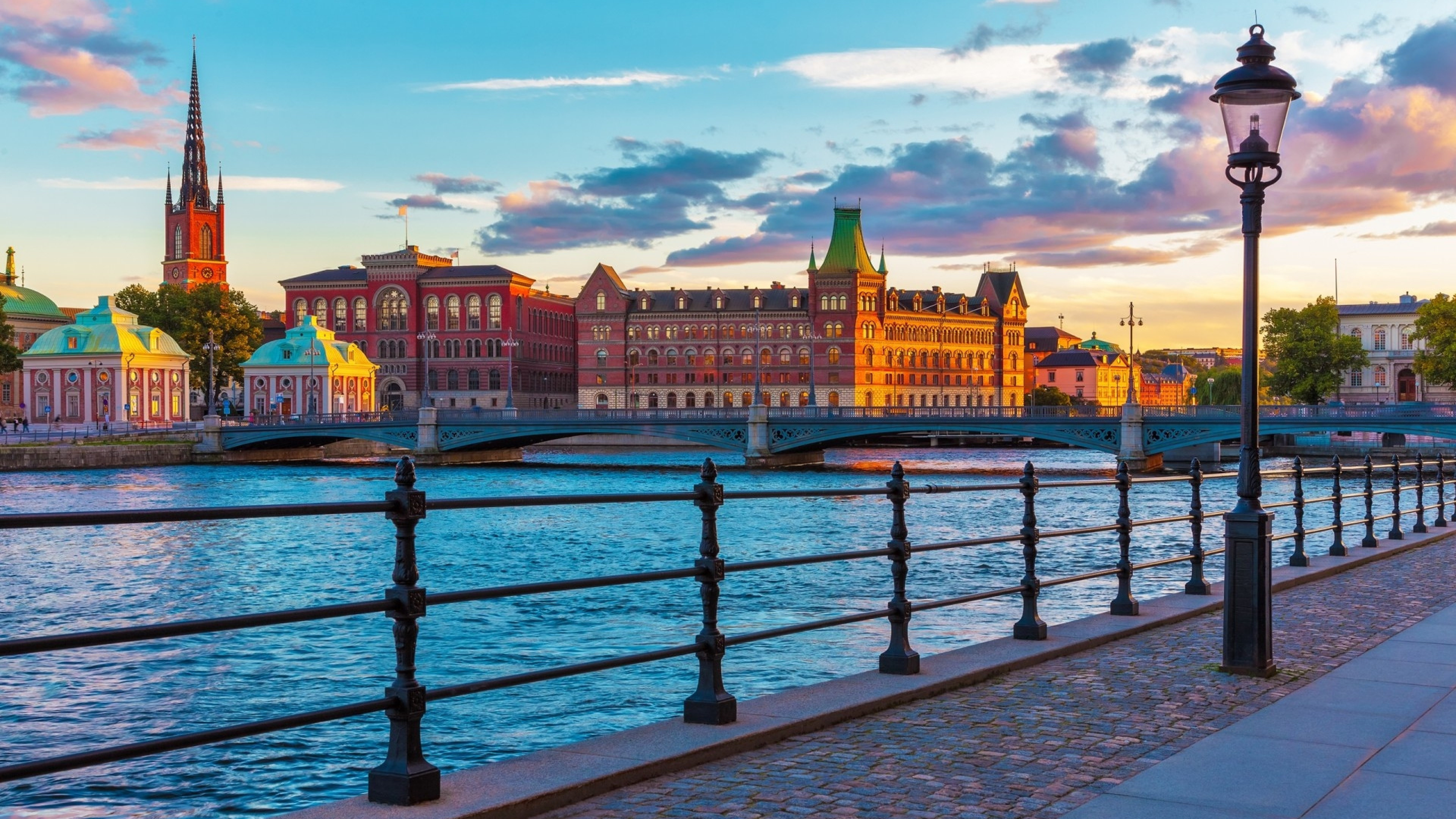 Gamla Stan, Stockholm, River Wallpapers, UHD TV, 3840x2160 4K Desktop