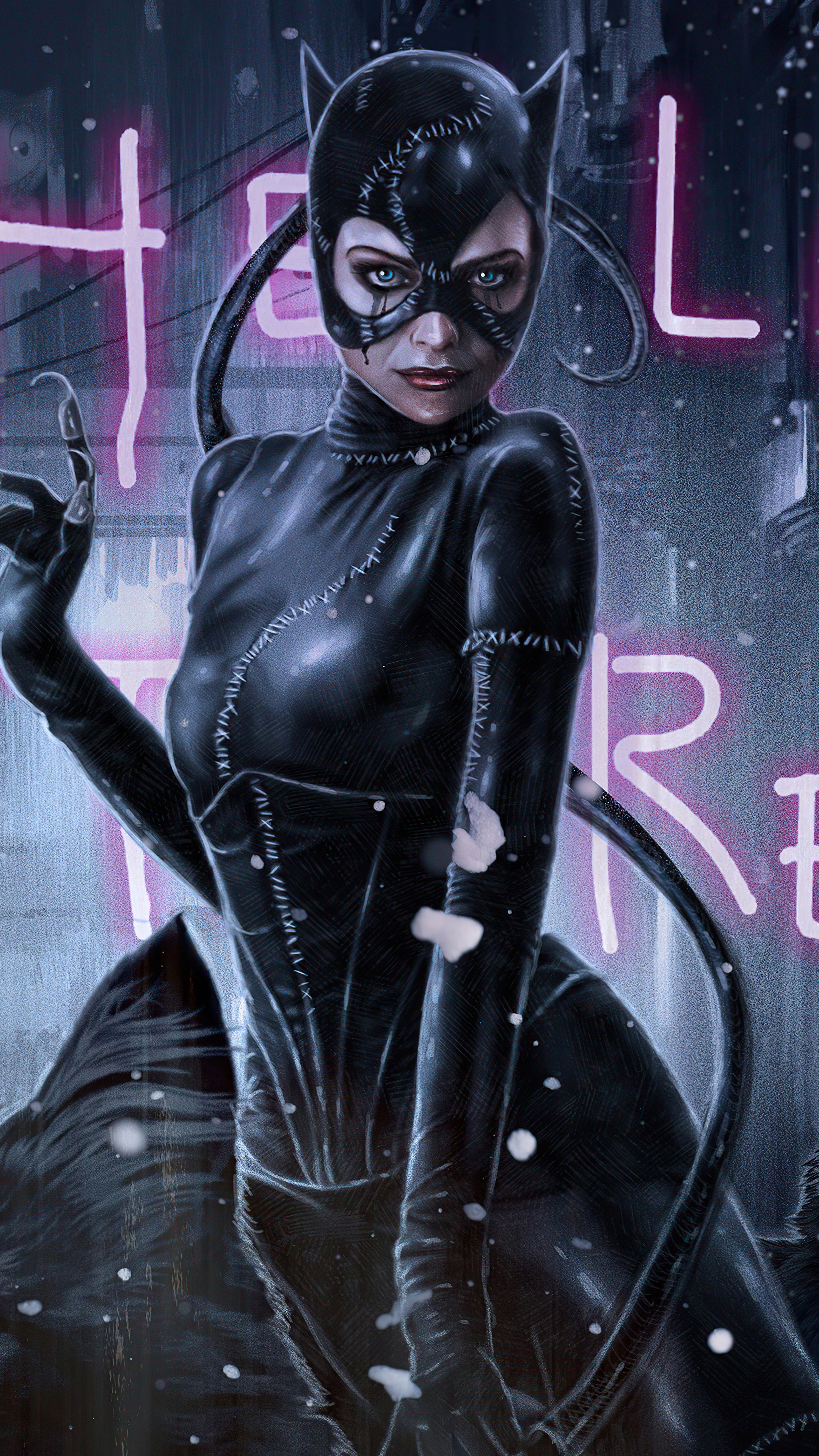 Catwoman, Batman Returns, 5K, Sony Xperia, 2160x3840 4K Phone