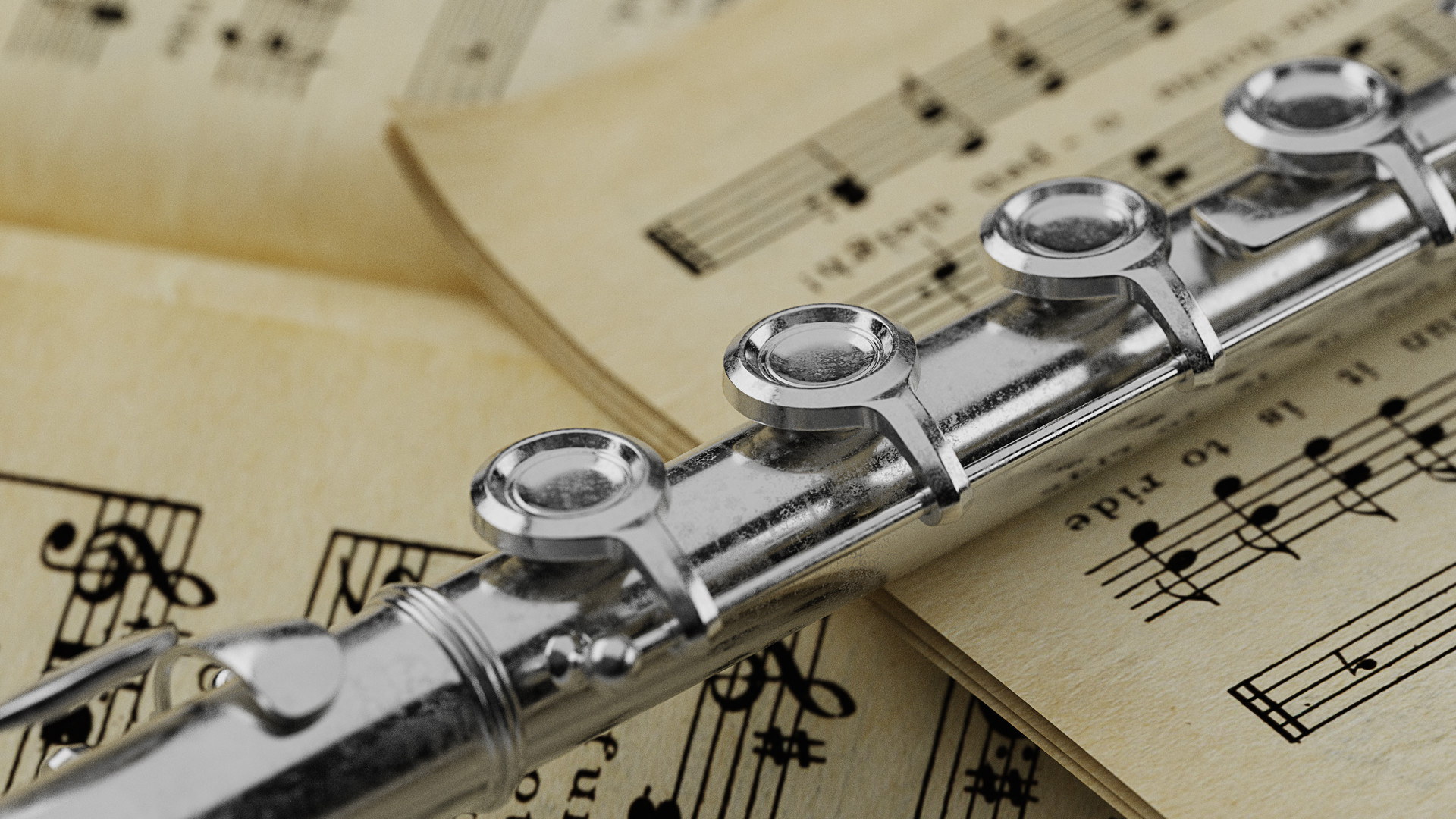 Metal flute, Musical notes, Savish Uttam's creation, Harmonic beauty, 1920x1080 Full HD Desktop