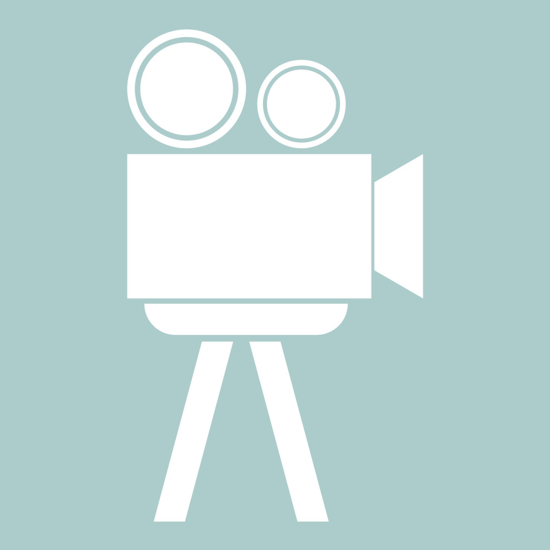 Cinematograph, White Icon, Graphic Design, Vector Art, 1920x1920 HD Phone