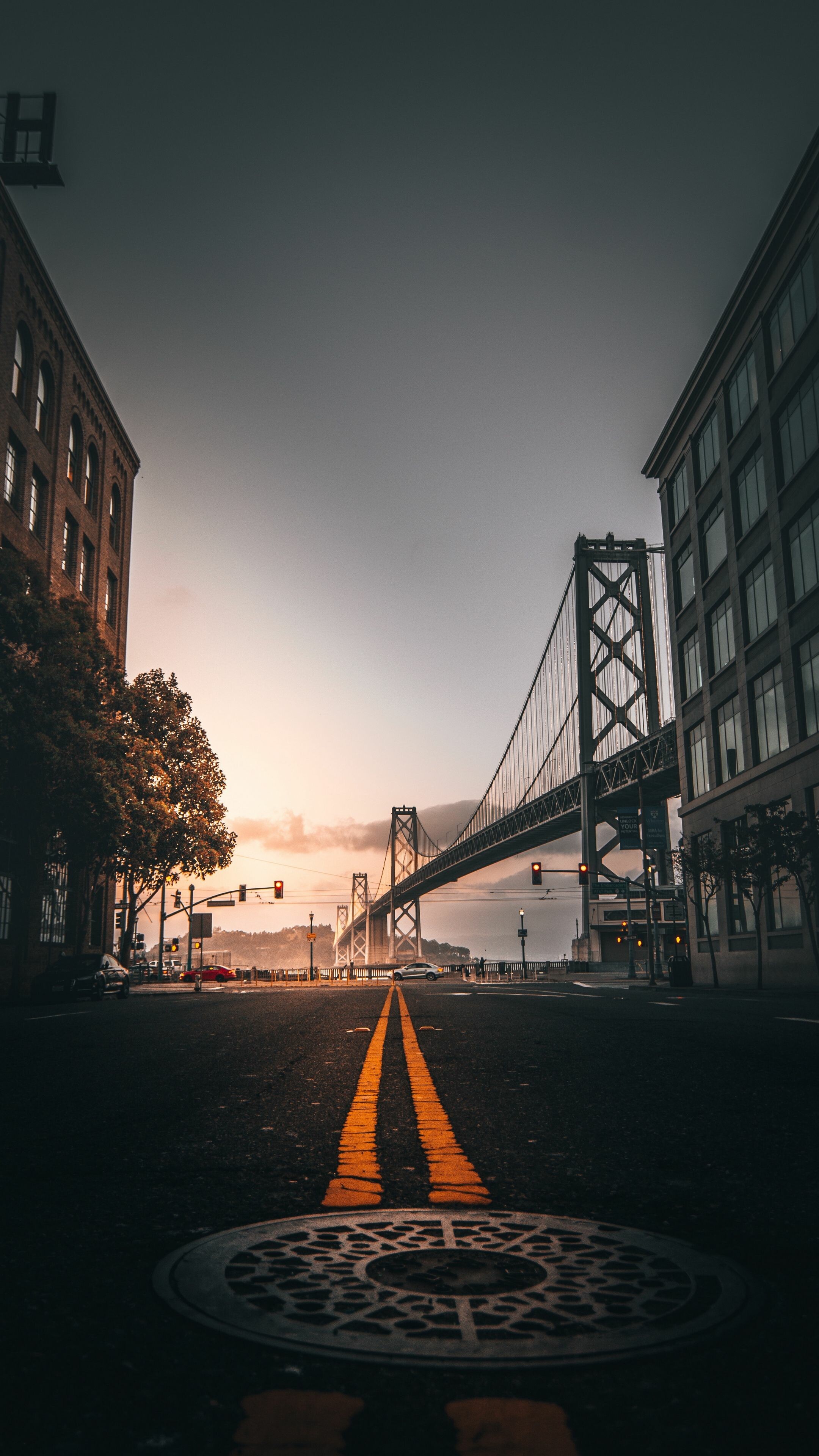 San Francisco, United States, Road marking, Bridge, 2160x3840 4K Phone