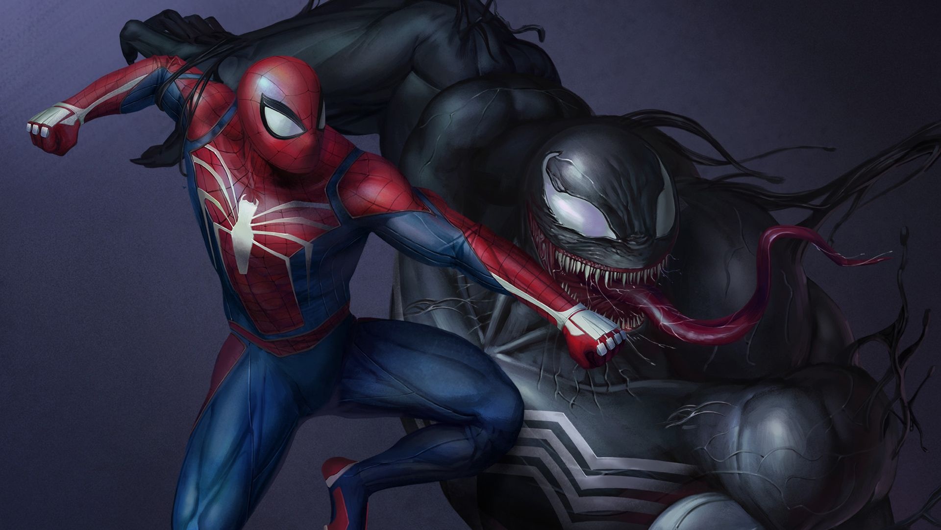 Advanced Suit Spider-Man, Venom, Symbiote tendrils, HD Desktop wallpaper