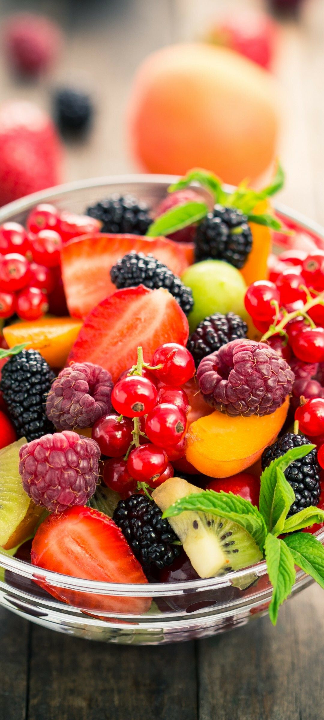 Berries and kiwi fruit bowl, Vibrant and delicious, 1080x2400 HD Phone