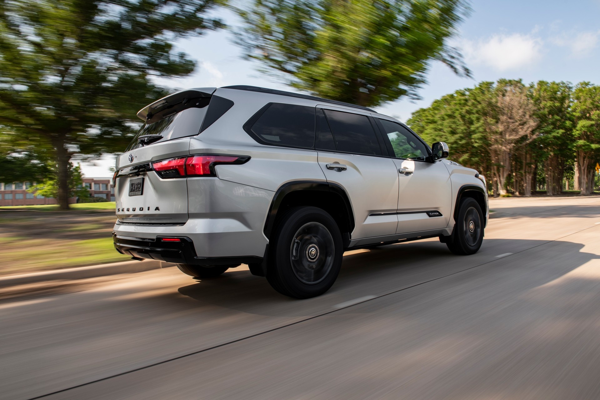 Toyota Sequoia, 2023 platinum, Rear three quarter, 1920x1280 HD Desktop