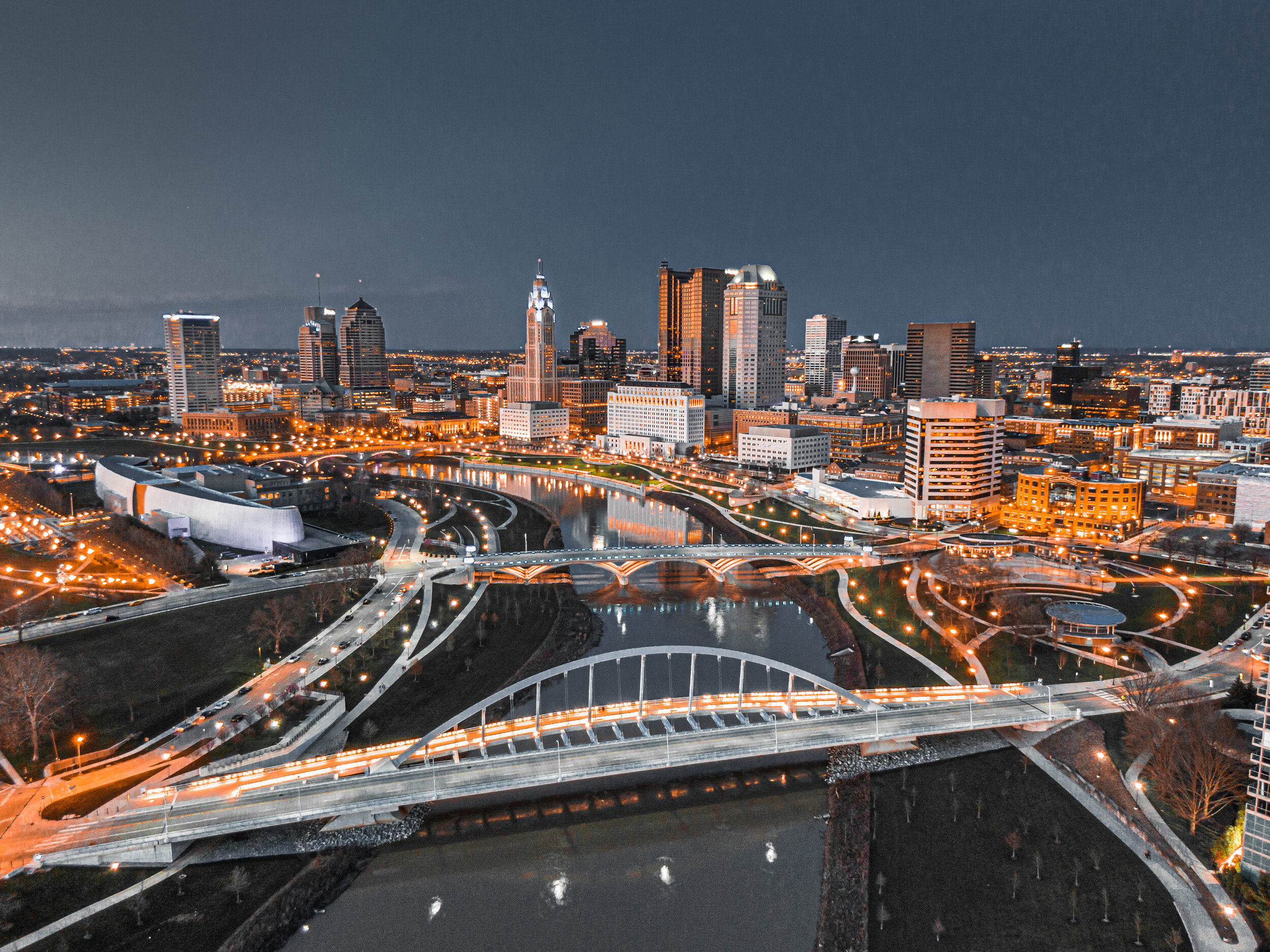 Columbus Skyline, Nighttime beauty, Columbus prints, City skyline art, 2500x1880 HD Desktop