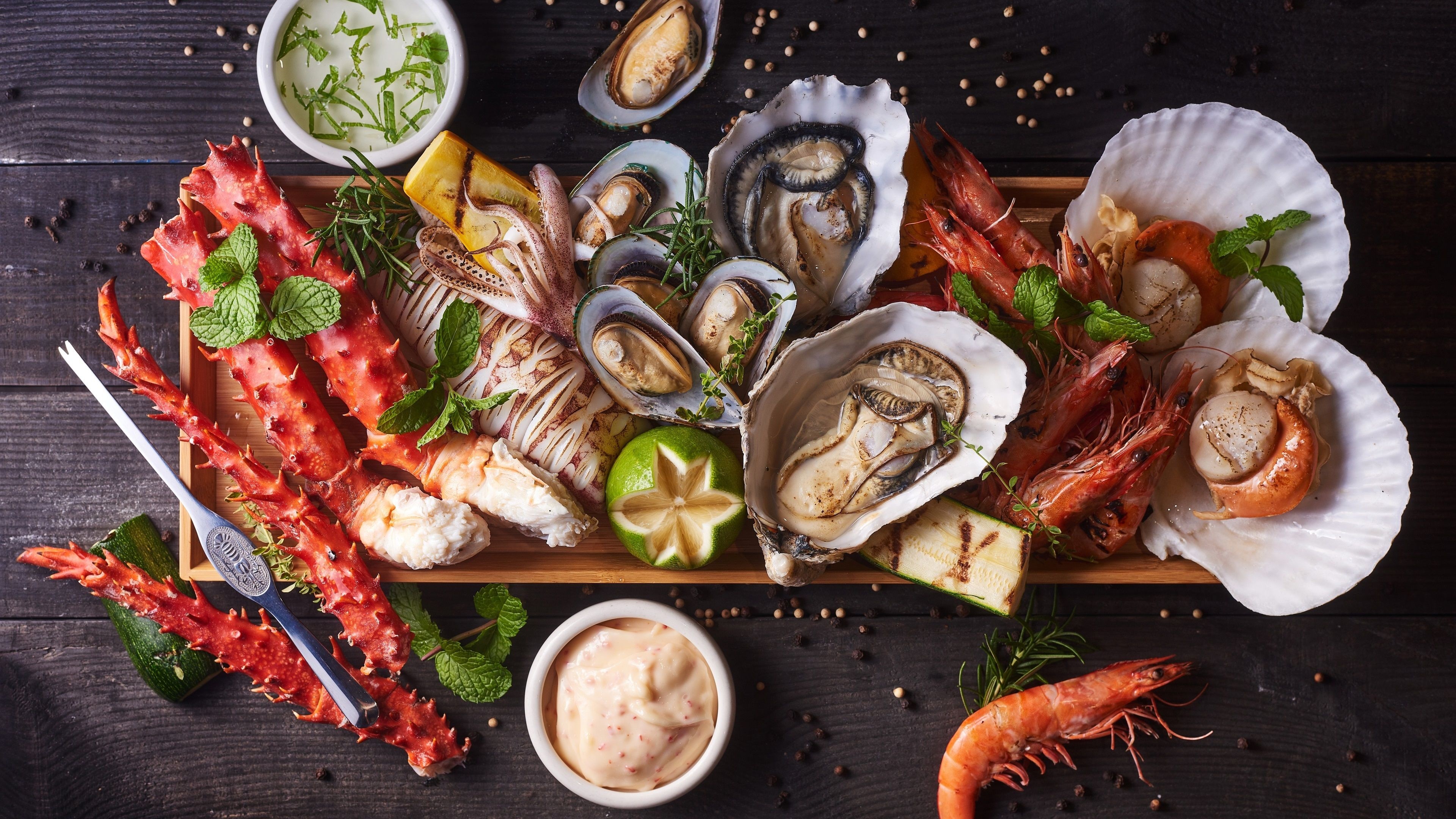 Top seafood backgrounds, Seafood delicacies, Fresh seafood, Seafood dish, 3840x2160 4K Desktop