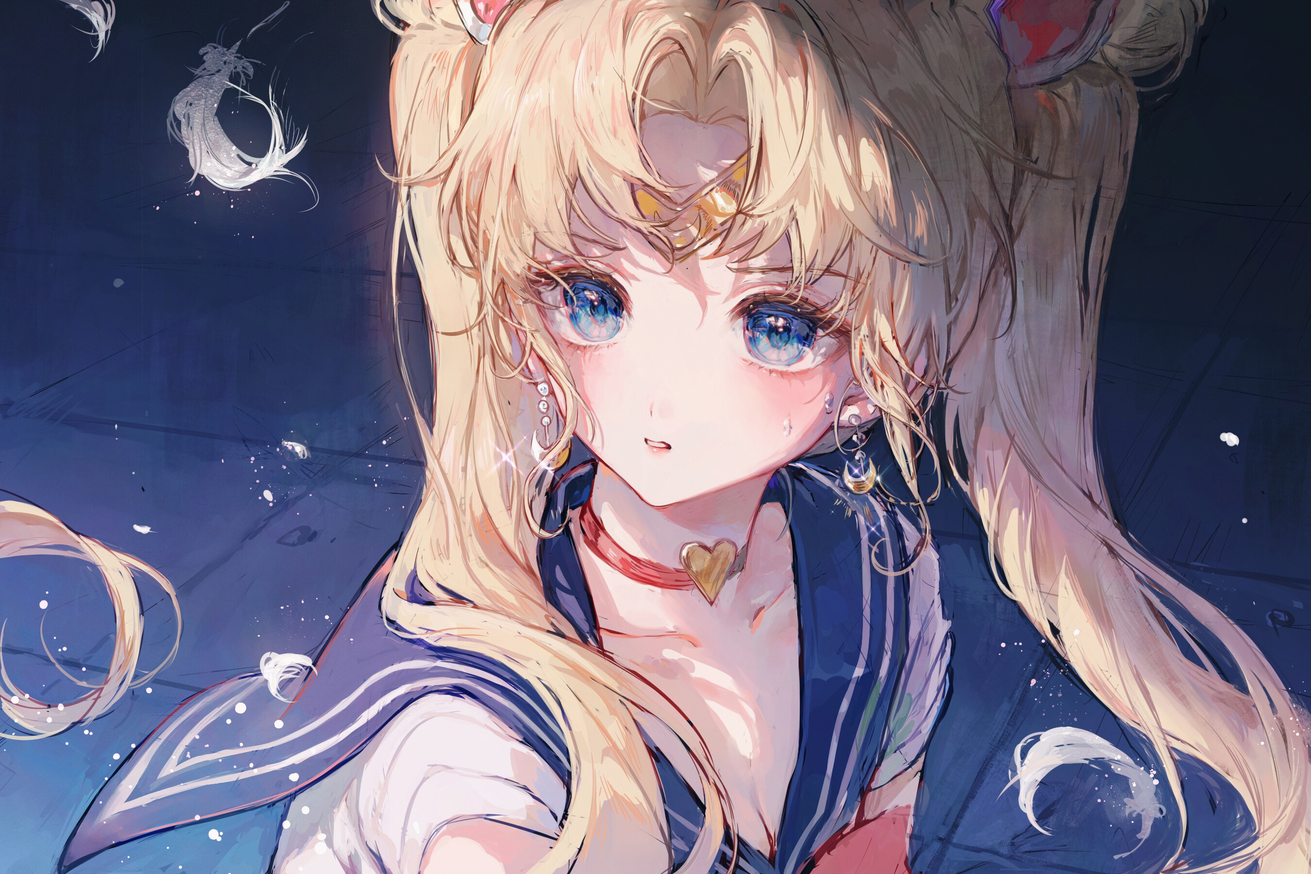 Sailor Moon, Usagi Tsukino, Anime beauty, Dreamy blue eyes, 2700x1800 HD Desktop