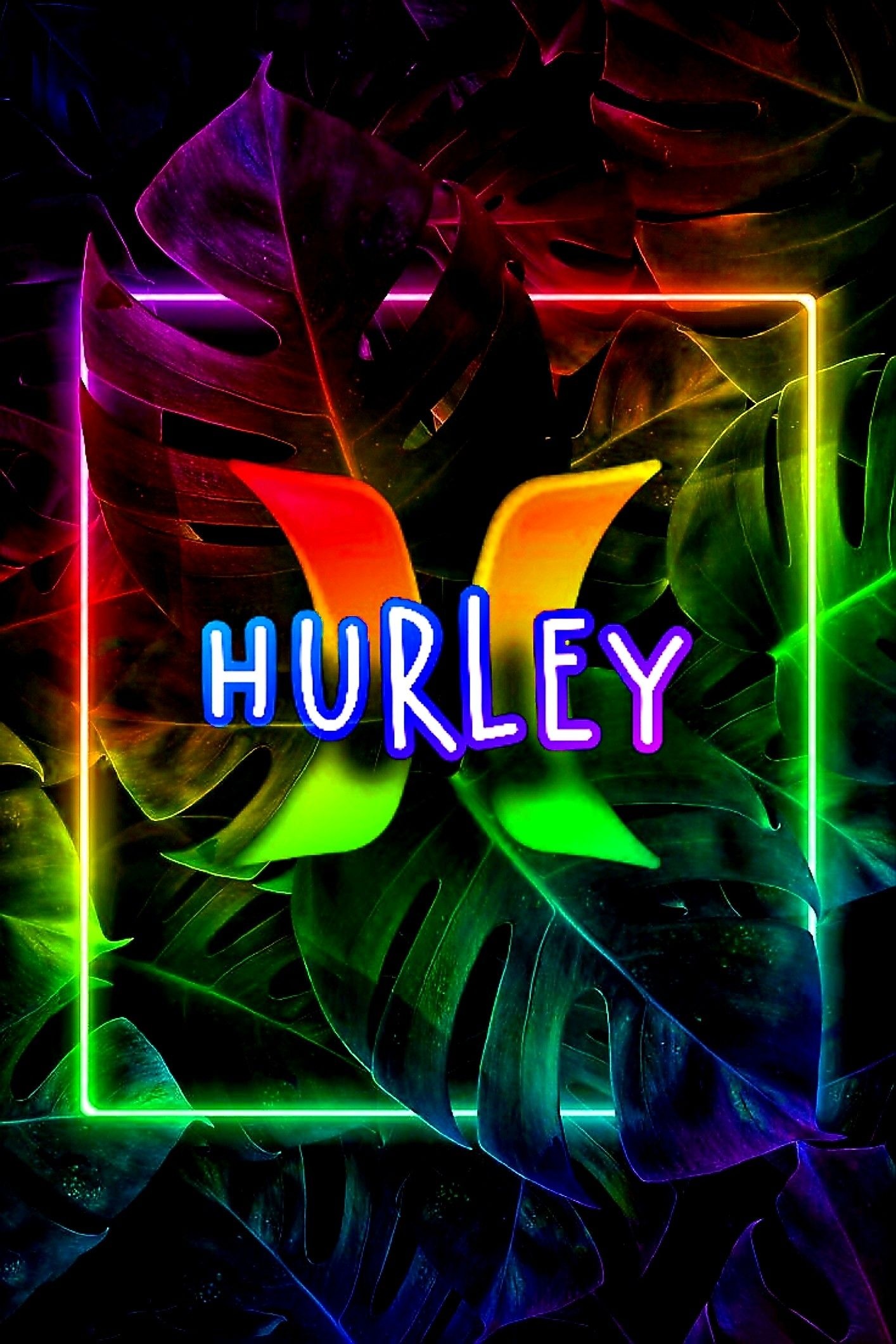 Neon, Hurley Logo Wallpaper, 1420x2120 HD Phone