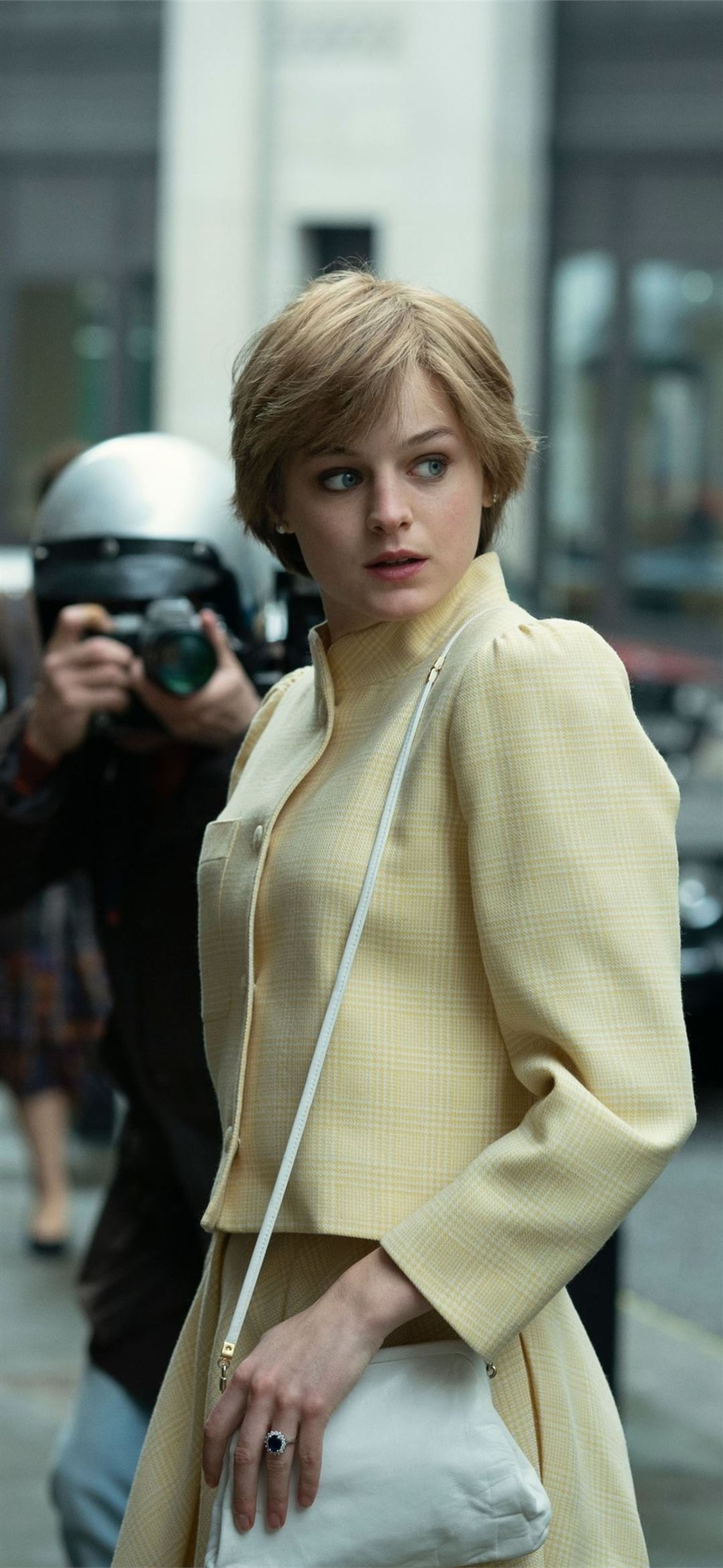 Emma Corrin's movies, Princess Diana in The Crown, iPhone wallpapers, 1080x2340 HD Phone