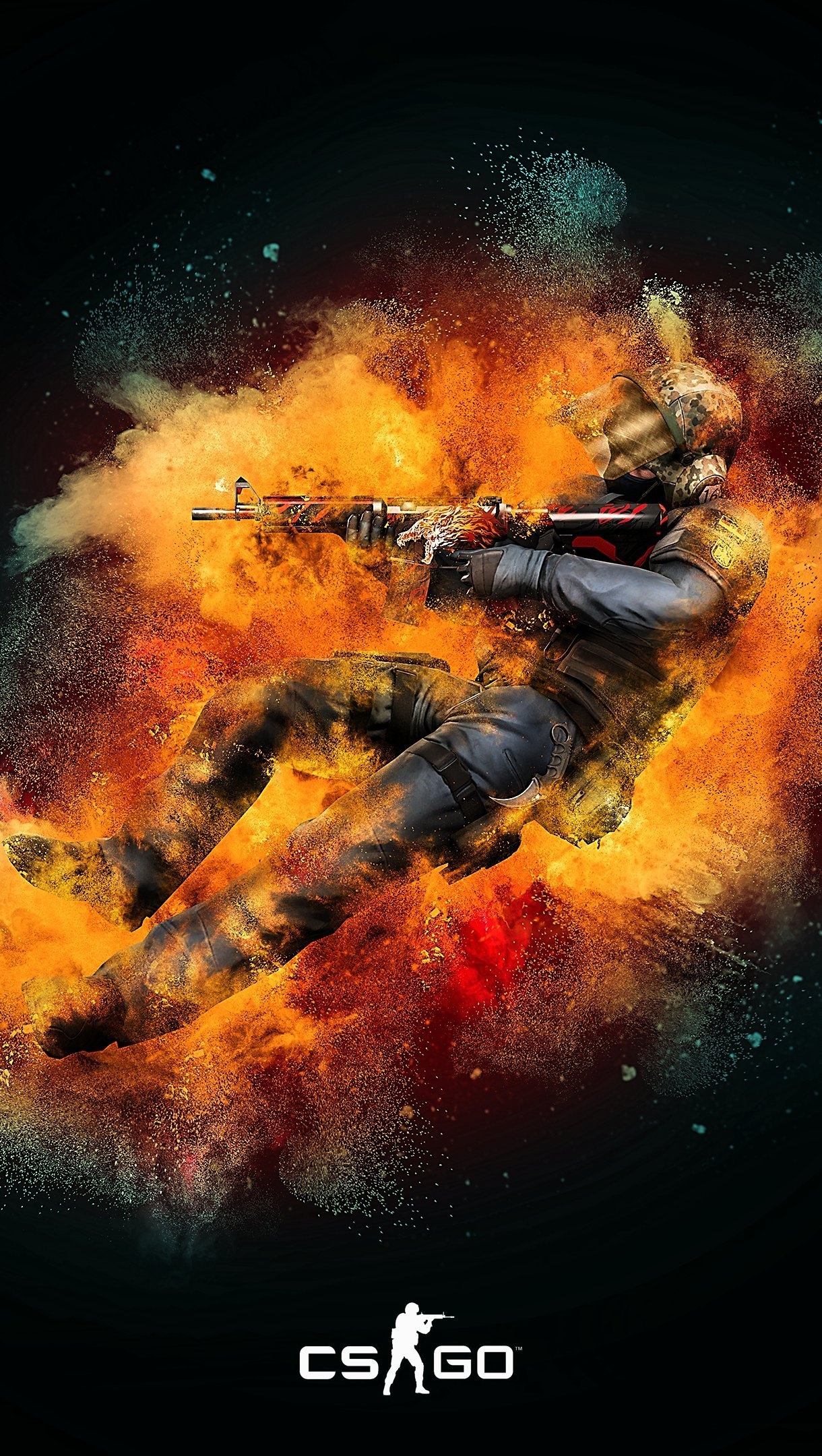 M4A4 Howl rifle, Counter-Terrorist operator, CS GO logo, HD Phone wallpaper