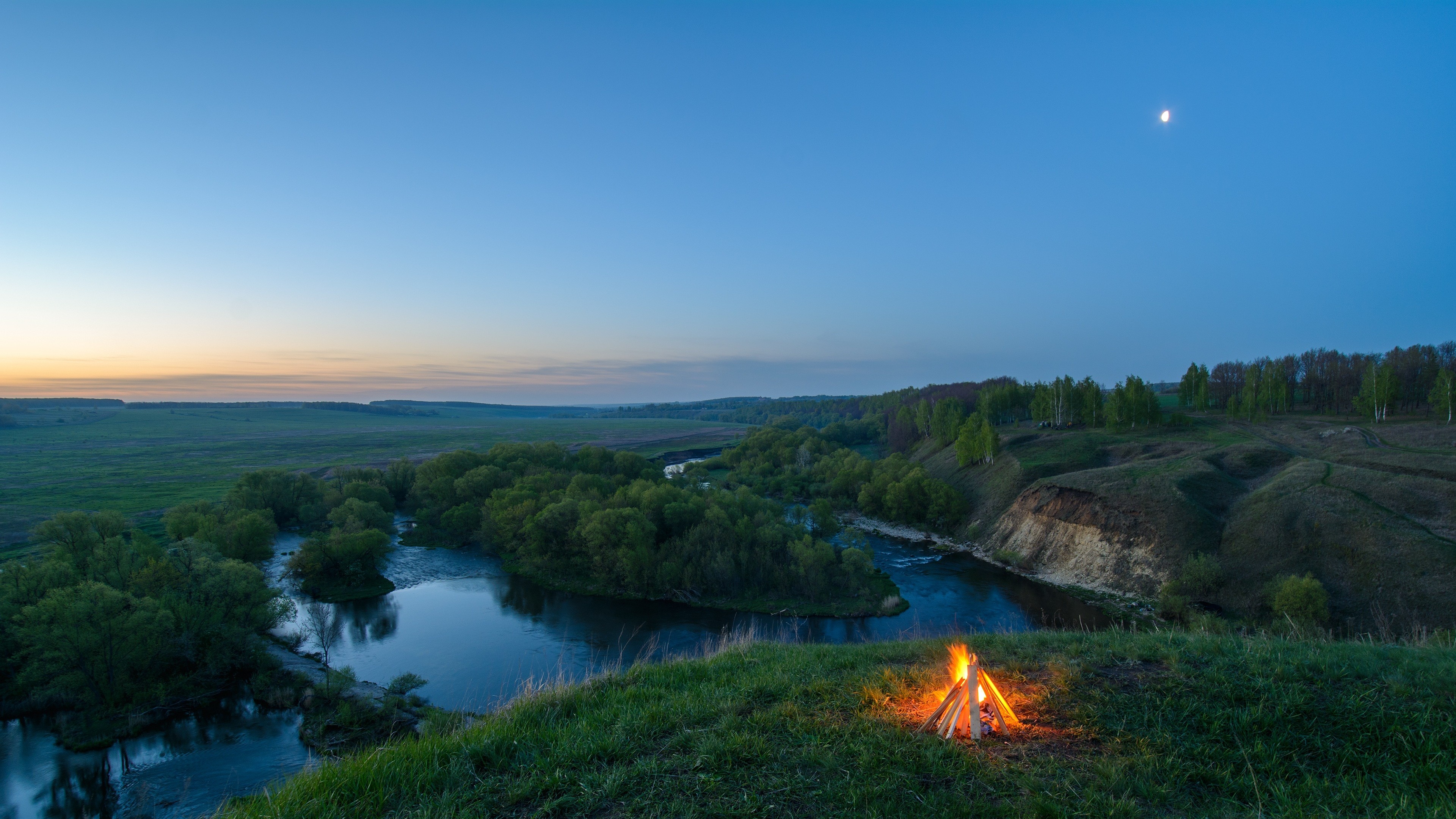 Ob River, Morning reflections, Wilderness reserve, Natural wonders, 3840x2160 4K Desktop