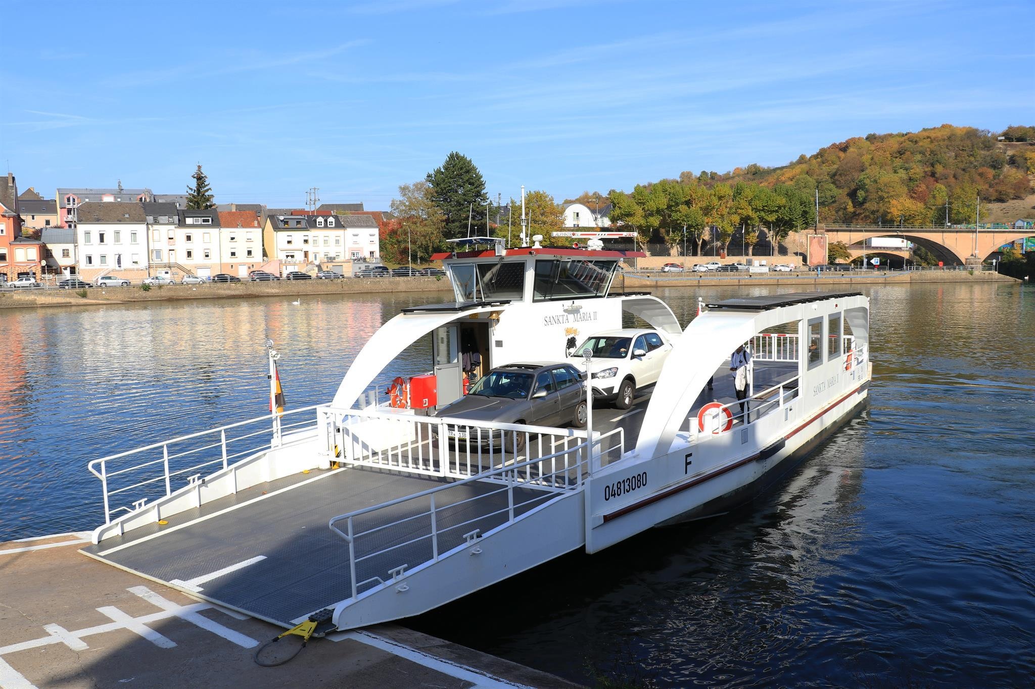 Santa Maria ferry, Oberbillig-Wasserbillig shipping, River crossing, Scenic journey, 2050x1370 HD Desktop