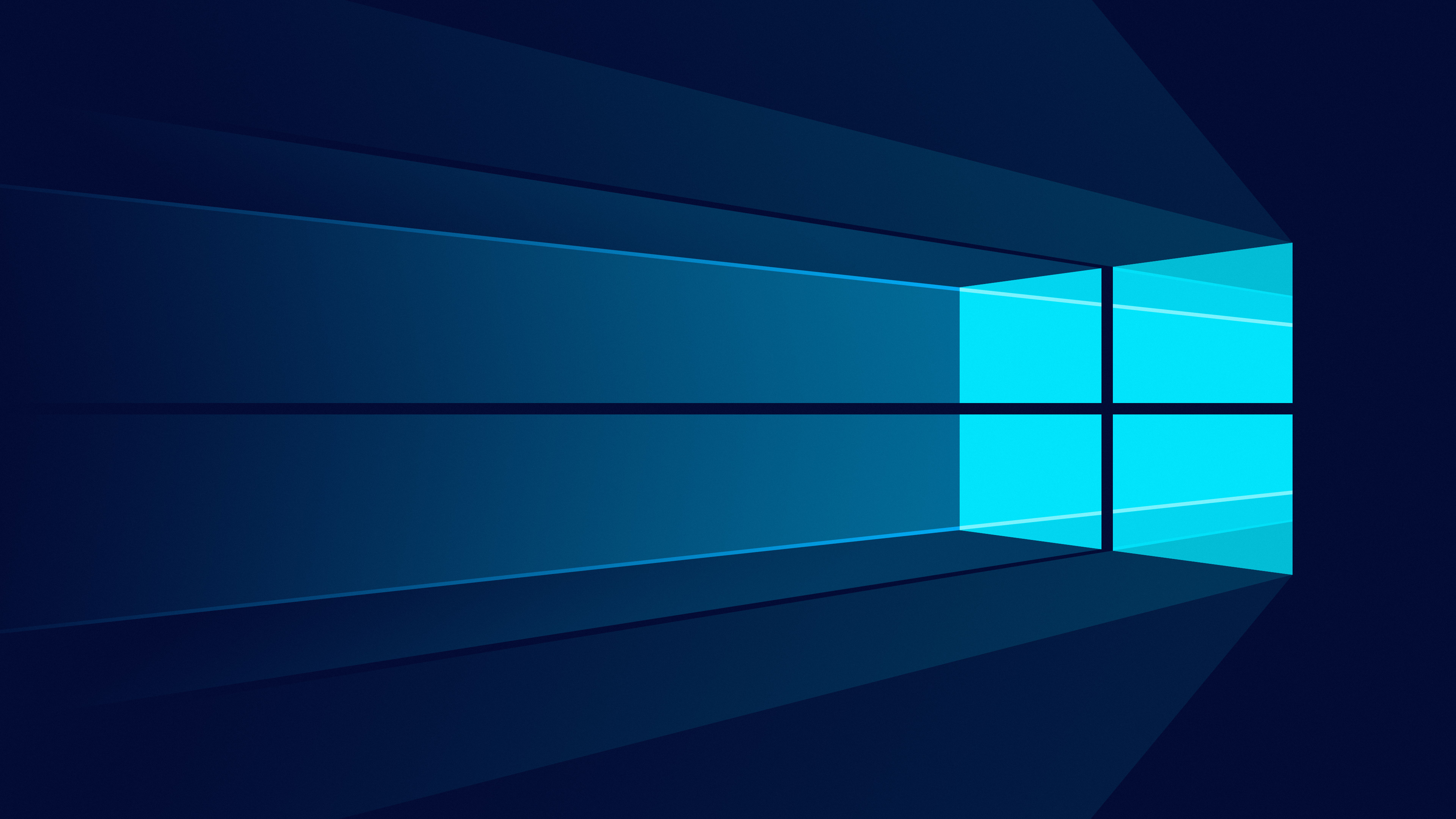 Windows 10 logo, minimalist Windows 10 Hero, blue volumetric light rays, 4K Desktop wallpaper