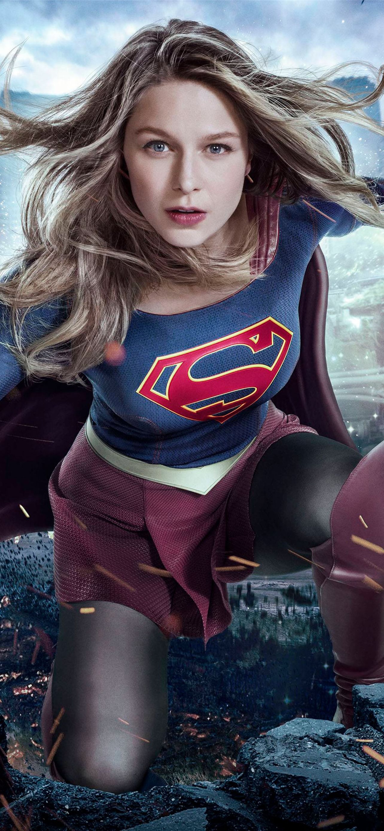 Melissa Benoist, Supergirl, House of El crest, HD Phone wallpaper