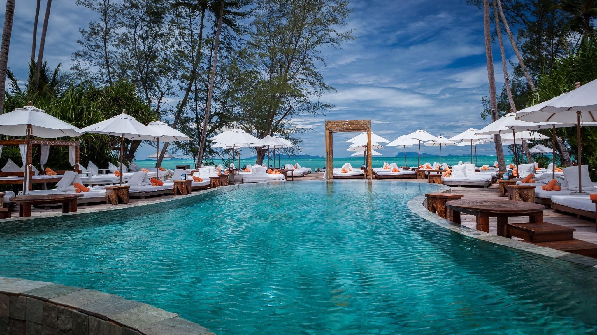 Nikki Beach Resort, Koh Samui getaway, Compare deals, Luxury accommodations, 2050x1160 HD Desktop