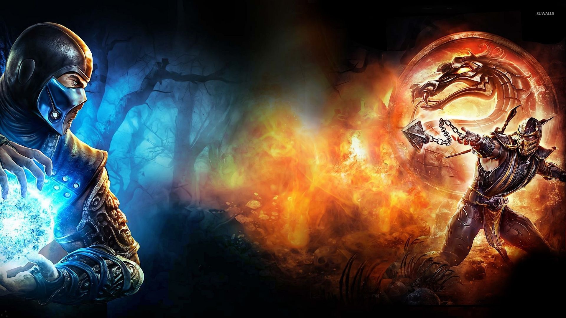 Sub-Zero vs Scorpion, Mortal Kombat X, Game wallpapers, 1920x1080 Full HD Desktop