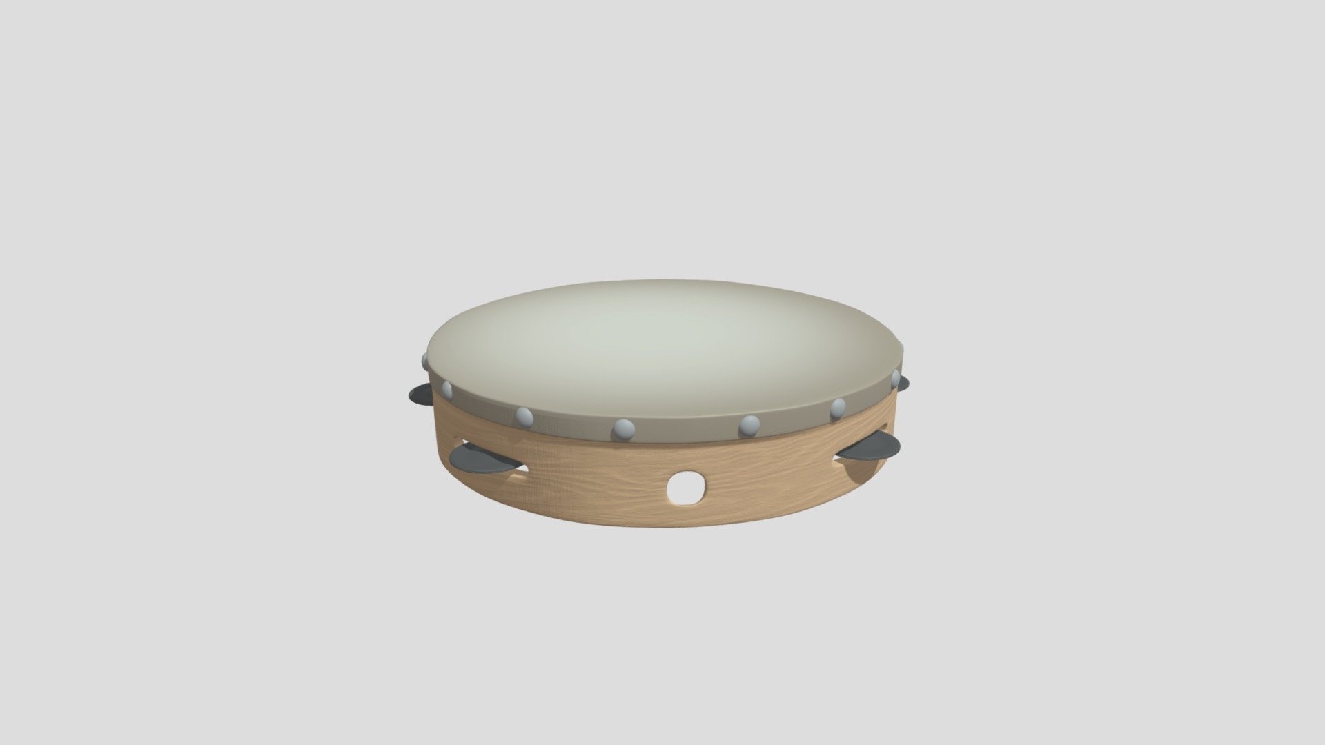 Tambourine's 3D model, Royalty-free asset, Meticulous craftsmanship, Detailed design, 1920x1080 Full HD Desktop