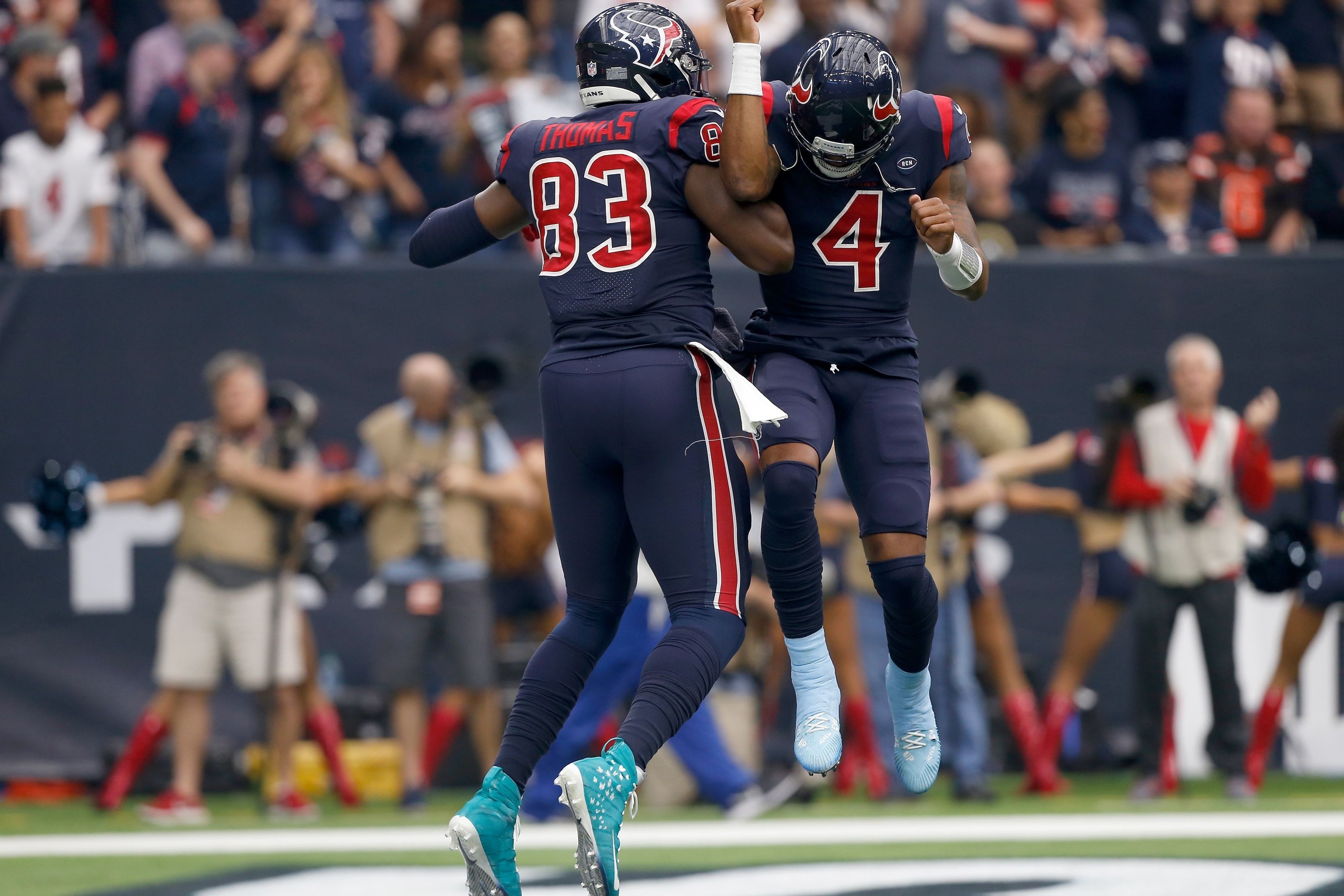 Jordan Thomas and Deshaun Watson, Houston Texans Wallpaper, 3200x2140 HD Desktop