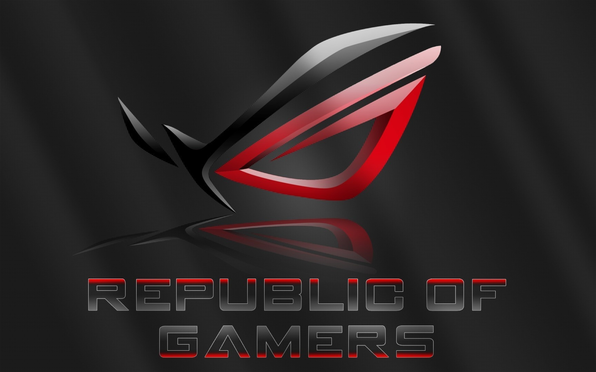 ASUS Republic of Gamers logo, Republic of Gamers lettering, Dark woven fabric backdrop, HD Desktop wallpaper