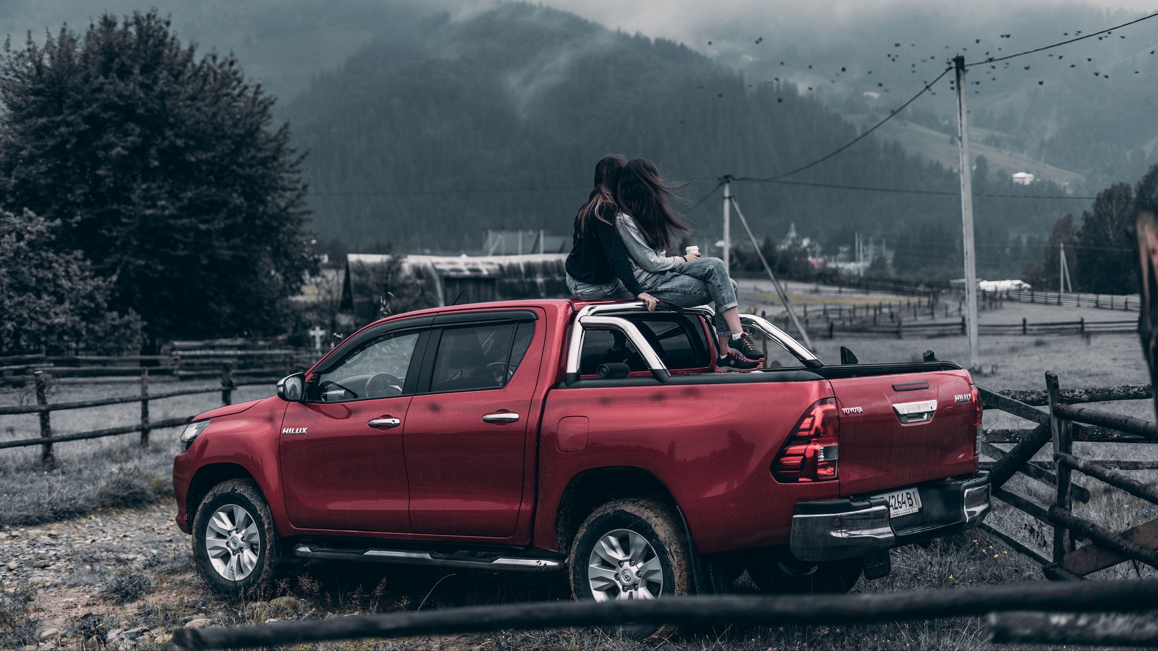 Toyota Hilux, Girls and Trucks Wallpaper, 3840x2160 4K Desktop