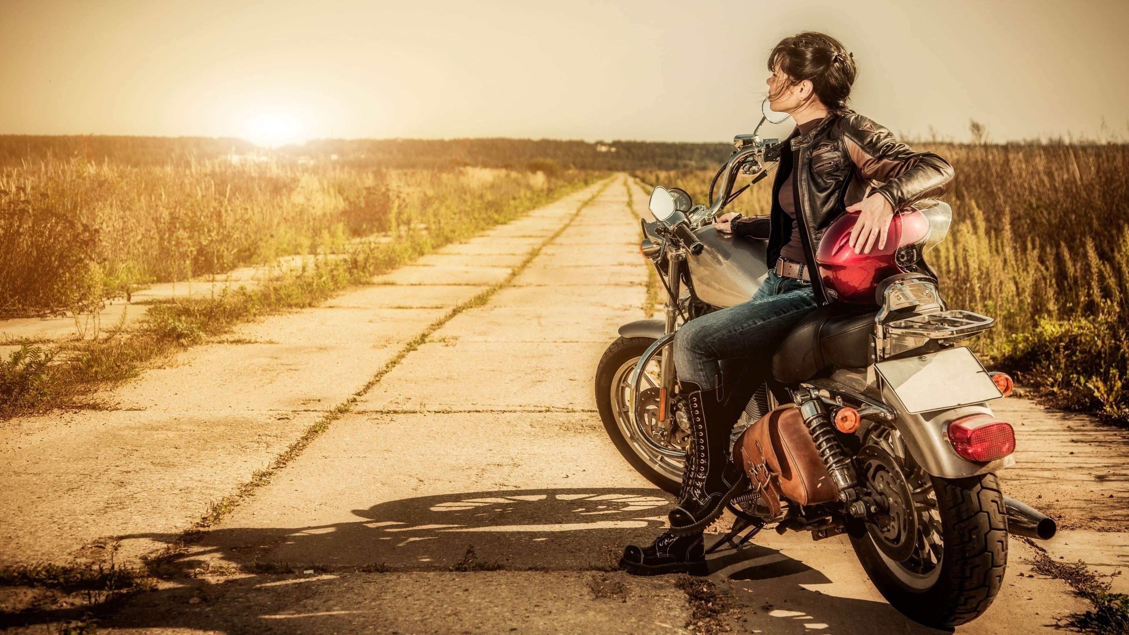 Concrete Road, Girls and Motorcycles Wallpaper, 3840x2160 4K Desktop