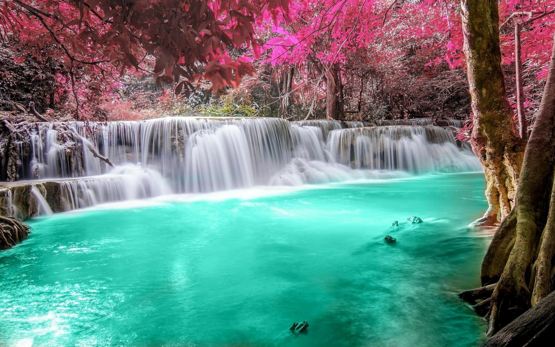 Huay Mae Khamin, Waterfalls Wallpaper, 1920x1200 HD Desktop