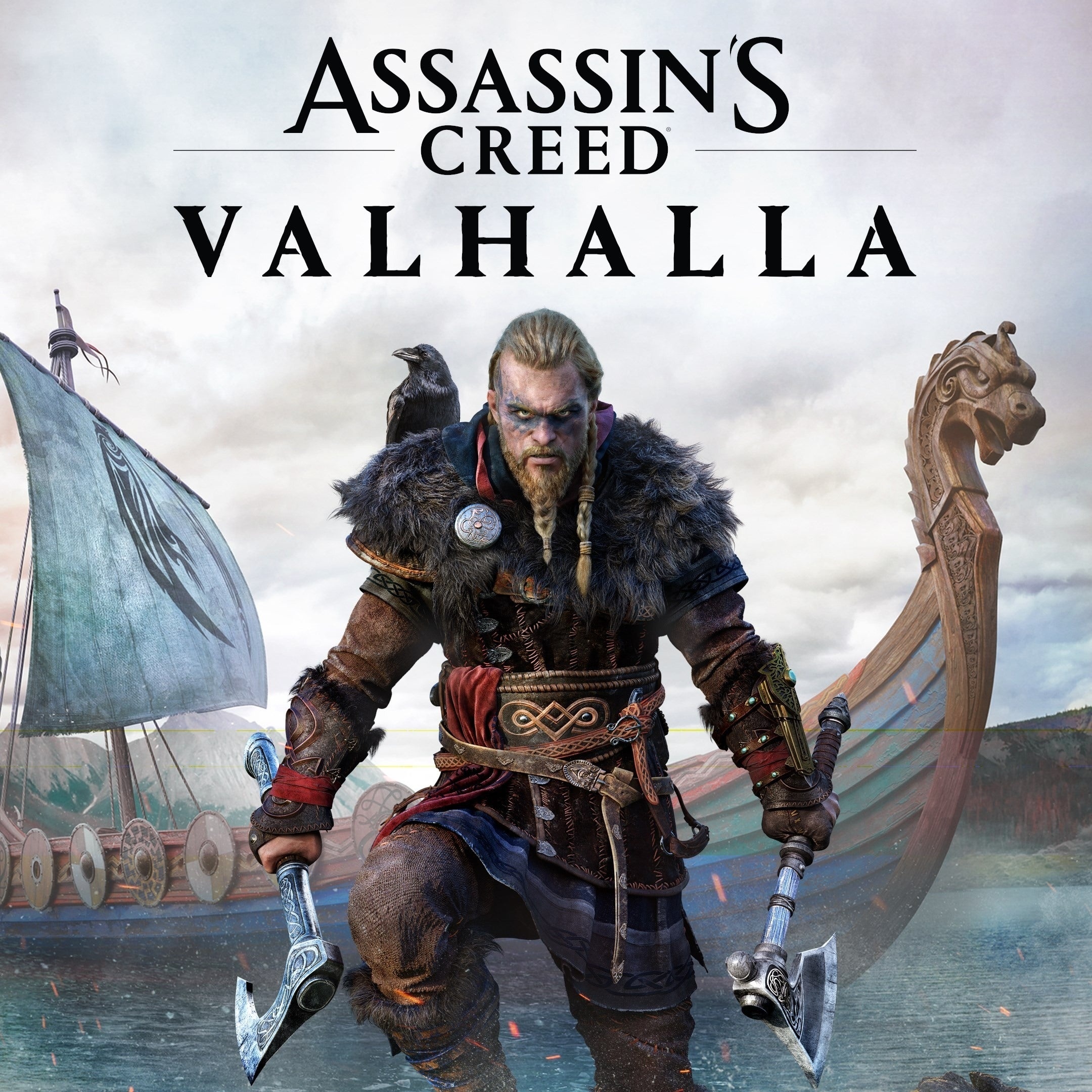 Male Eivor, Assassin's Creed Valhalla logo, Viking longship, HD Phone wallpaper