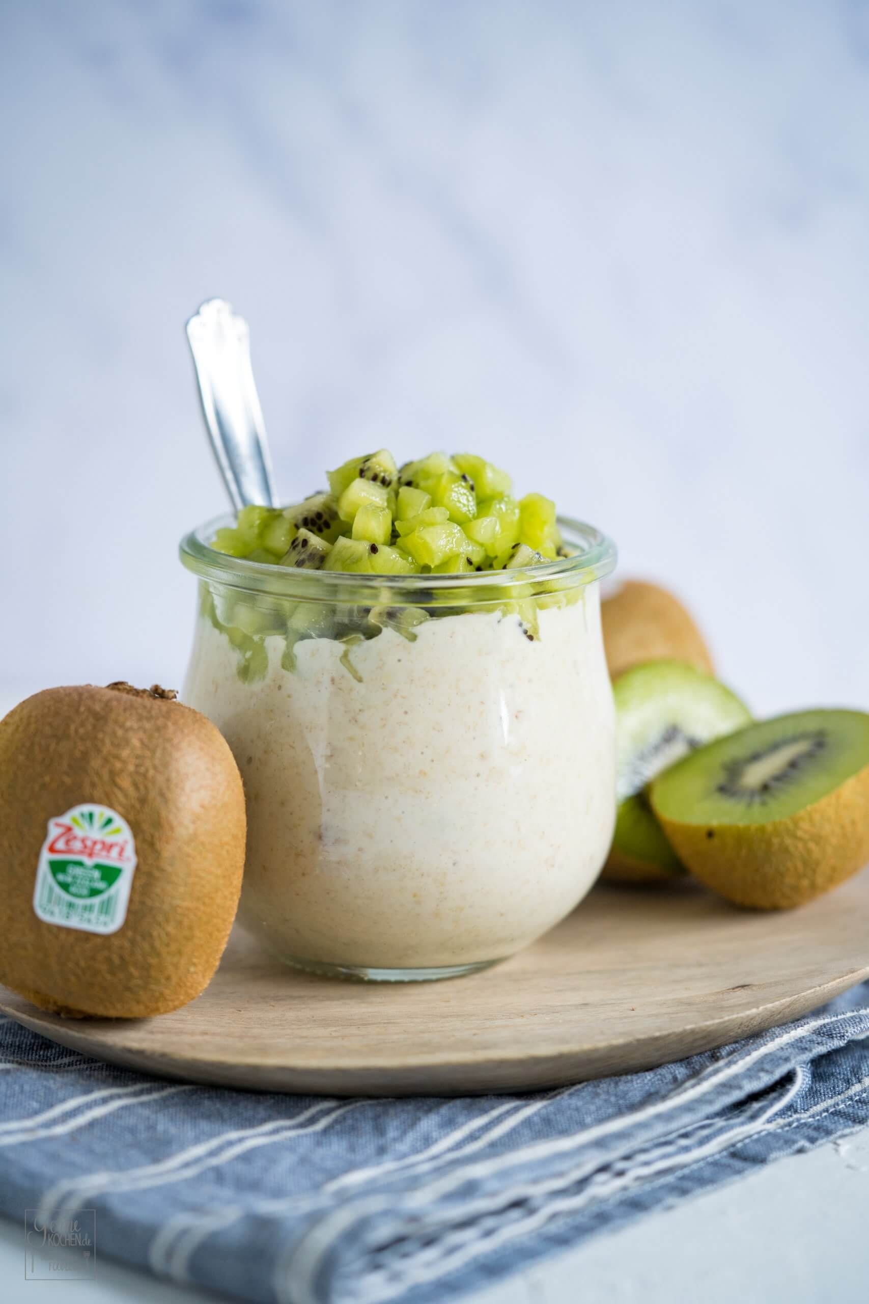 Overnight oats, Green kiwi, Healthy breakfast, Nutritious meal, 1710x2560 HD Phone