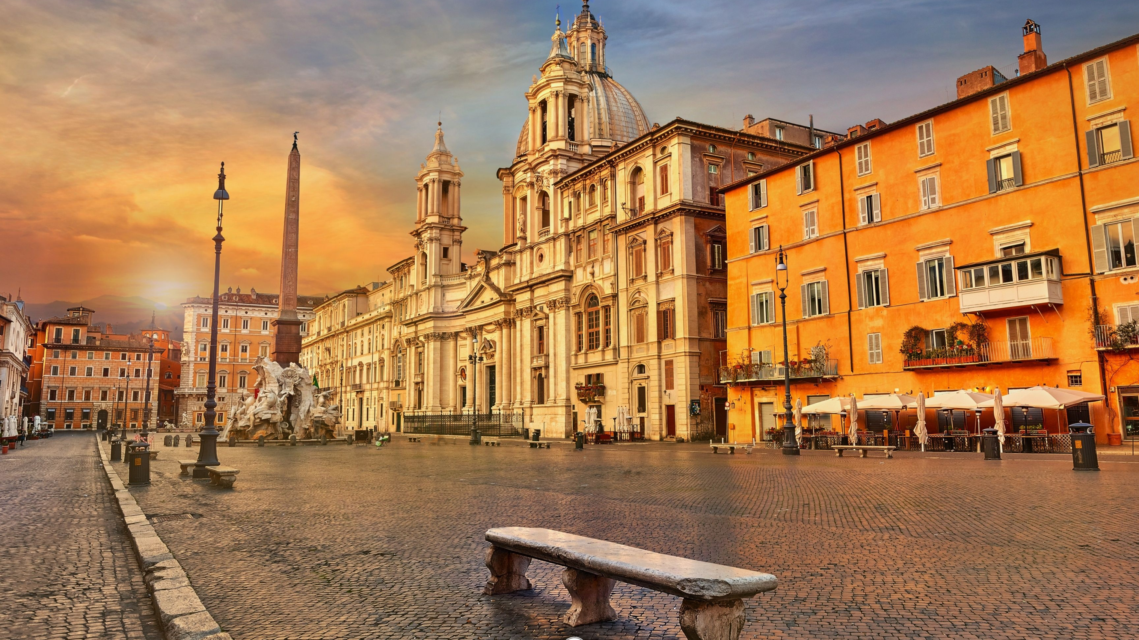 Piazza Navona, Rome Wallpaper, 3840x2160 4K Desktop