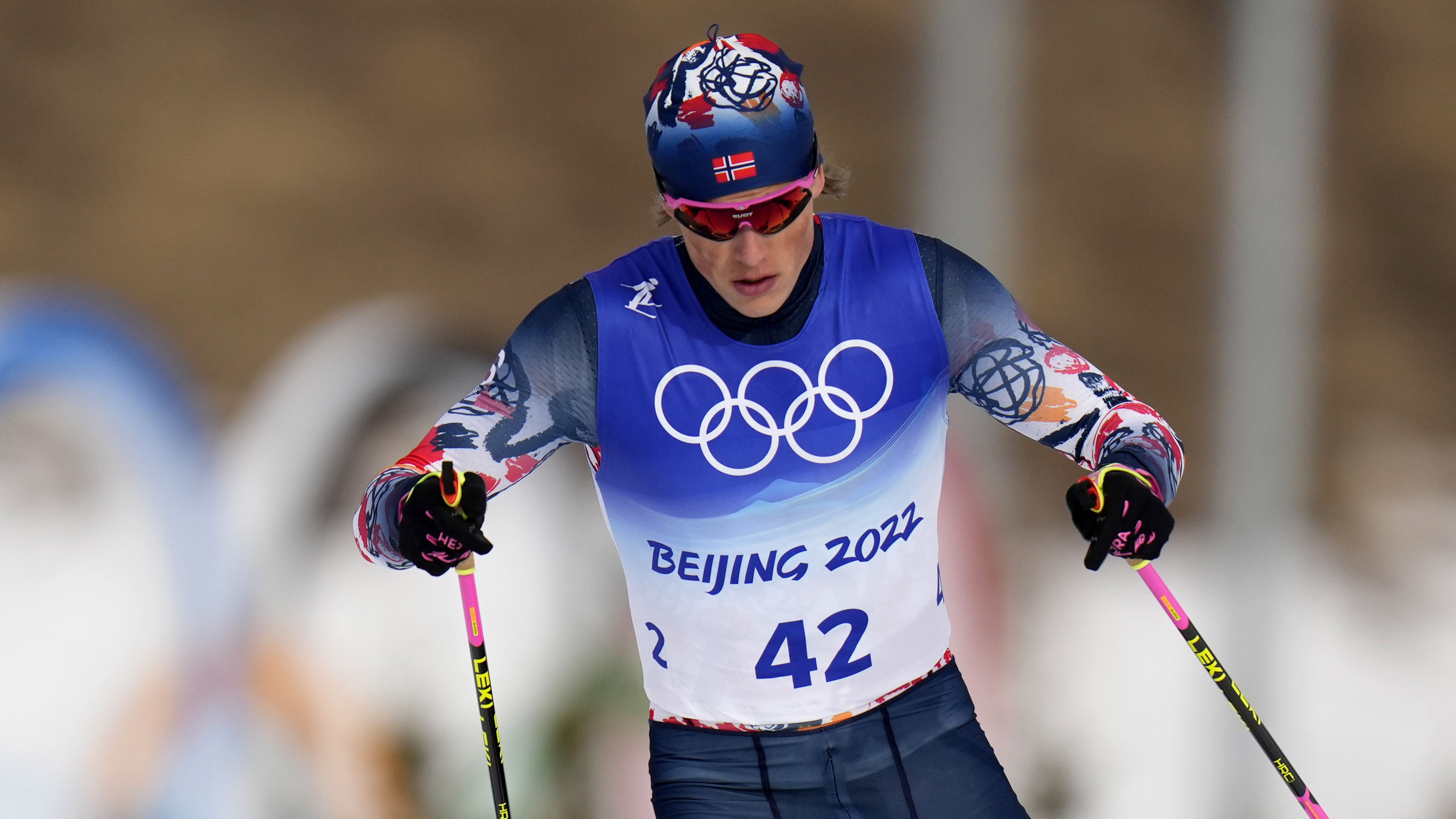 Johannes Hoesflot Klaebo, Beijing Olympics pressure, Successful performance, 3750x2110 HD Desktop