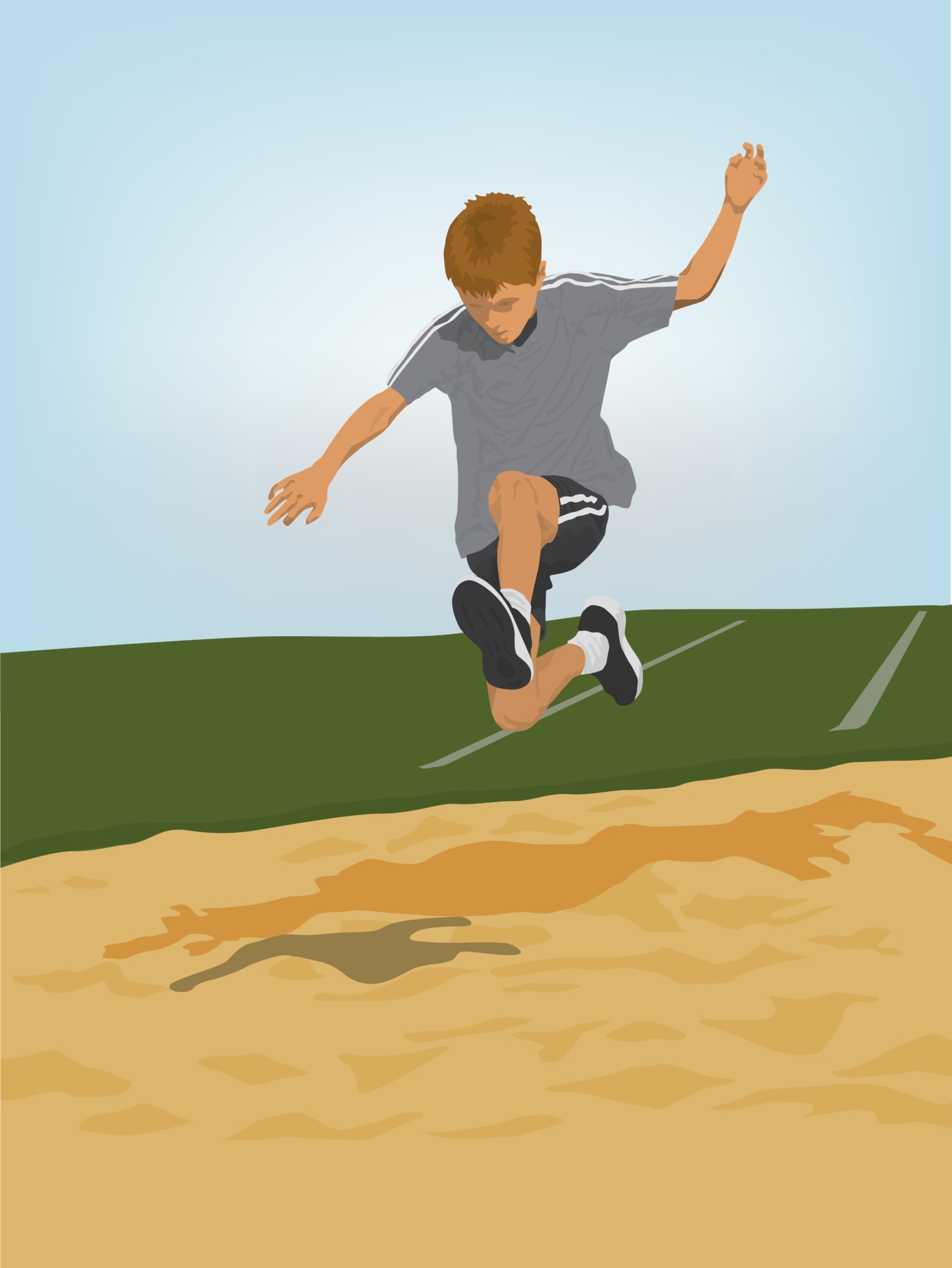 Jumping, Youth sports, Vector illustration, Energetic action, 1450x1920 HD Phone