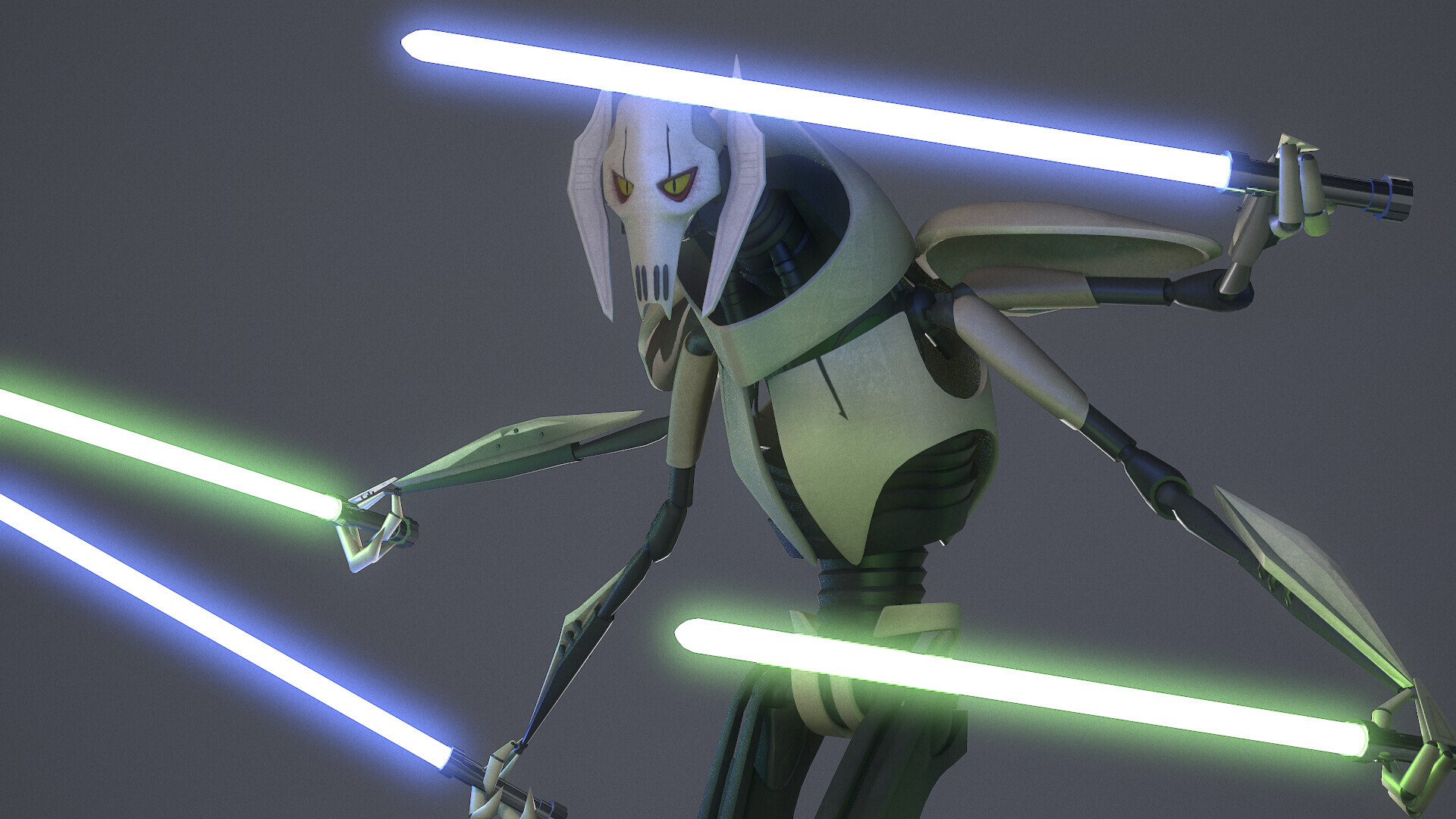 Clone Wars style General Grievous, Animated series influence, Unique portrayal, Fan-favorite character, 1920x1080 Full HD Desktop