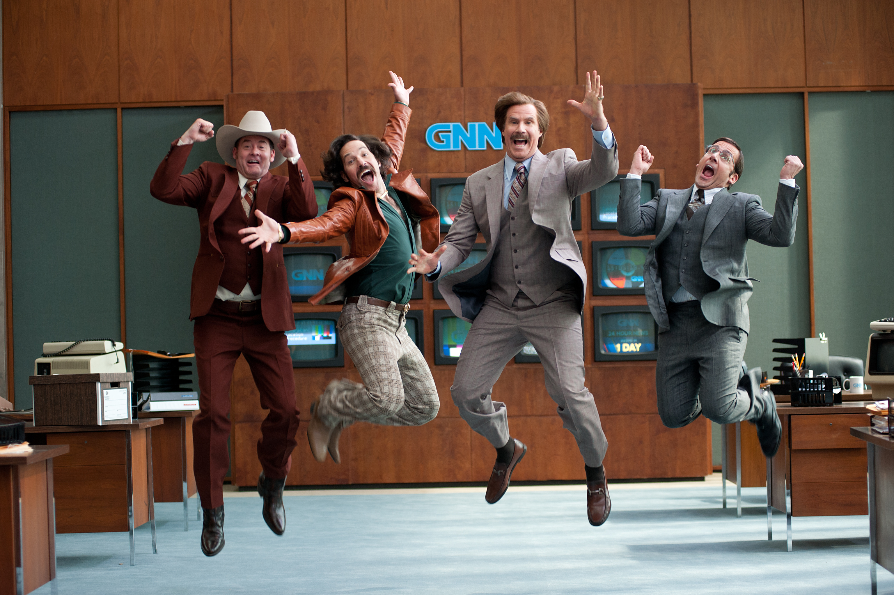 Anchorman 2 The Legend Continues, Will Ferrell, Steve Carell, Paul Rudd, 3080x2050 HD Desktop