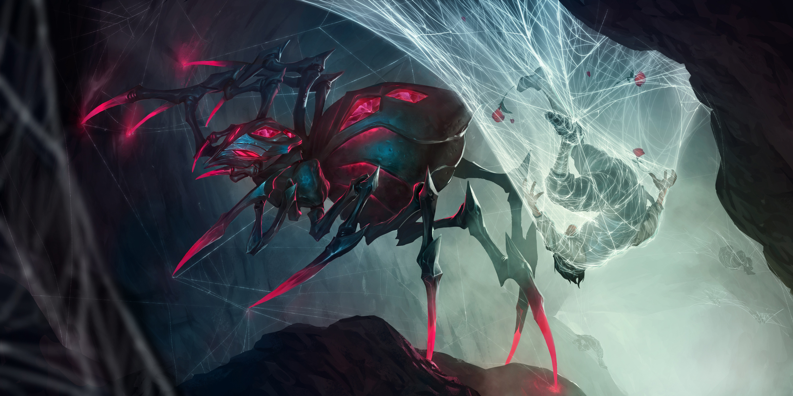 Elise, League of Legends wallpapers, Epic champions, Virtual battles, 2560x1280 Dual Screen Desktop