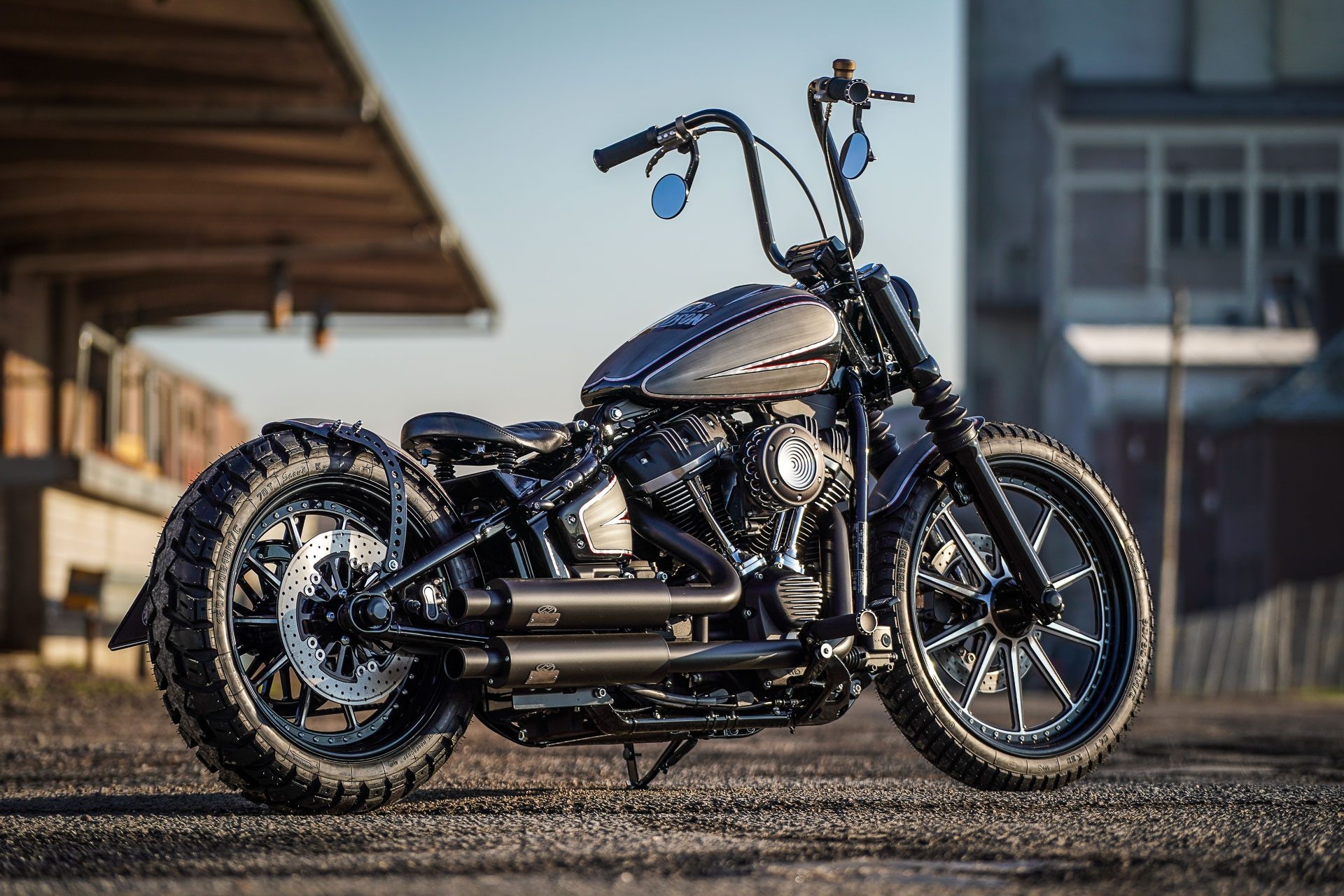 Harley-Davidson Street Bob motorcycle, Thunderbike street crosser, Harley-Davidson FXBB, Custom bike, 1920x1280 HD Desktop