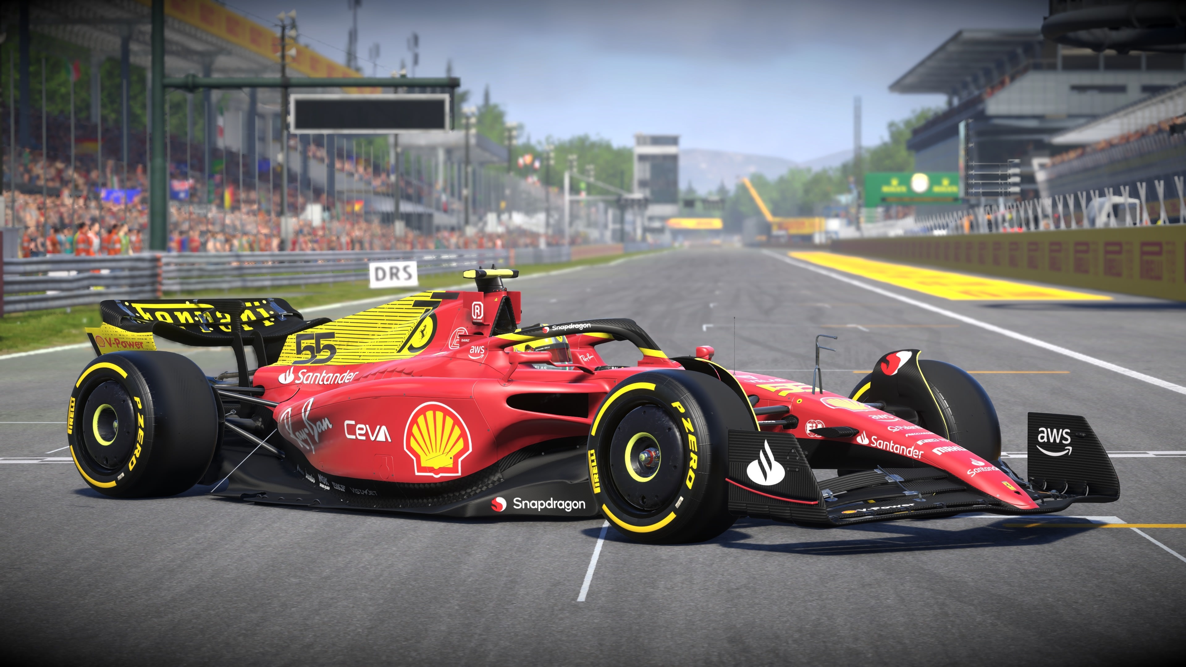 Ferrari F1-75 Monza livery, Carlos Sainz Jr., Autodromo Nazionale Monza circuit, 4K Desktop wallpaper