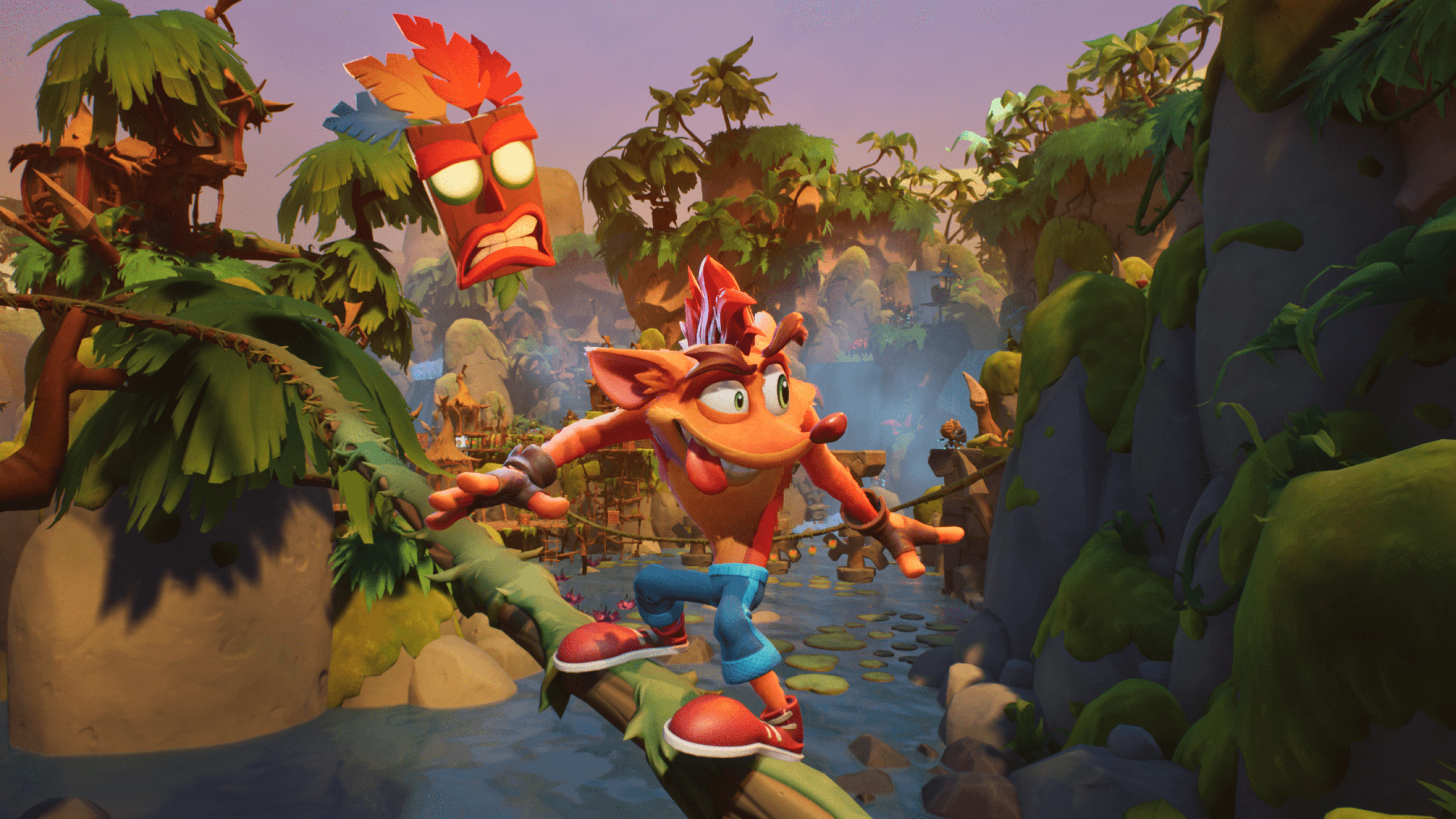 Crash Bandicoot, Aku Aku mask, Crash Bandicoot 4: It's About Time, 4K Desktop wallpaper